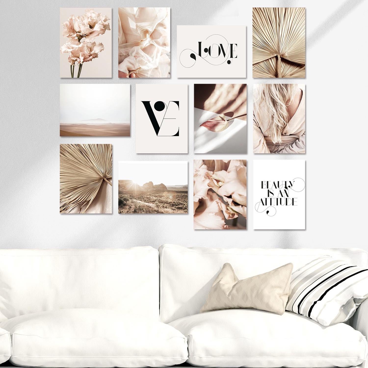 Entdecken Sie die 12MDF13 Bilder von Wallity – ein Set aus 12 eleganten, mehrfarbigen MDF-Kunstwerken, die jeden Raum stilvoll aufwerten.