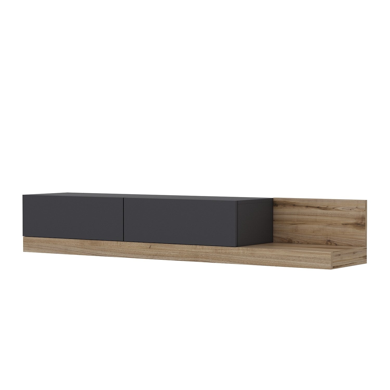 Entdecken Sie das Majör Sideboard von Hanah Home in stilvollem Anthrazit und Walnuss – die perfekte Kombination aus Eleganz und praktischer Aufbewahrung für Ihr Zuhause.