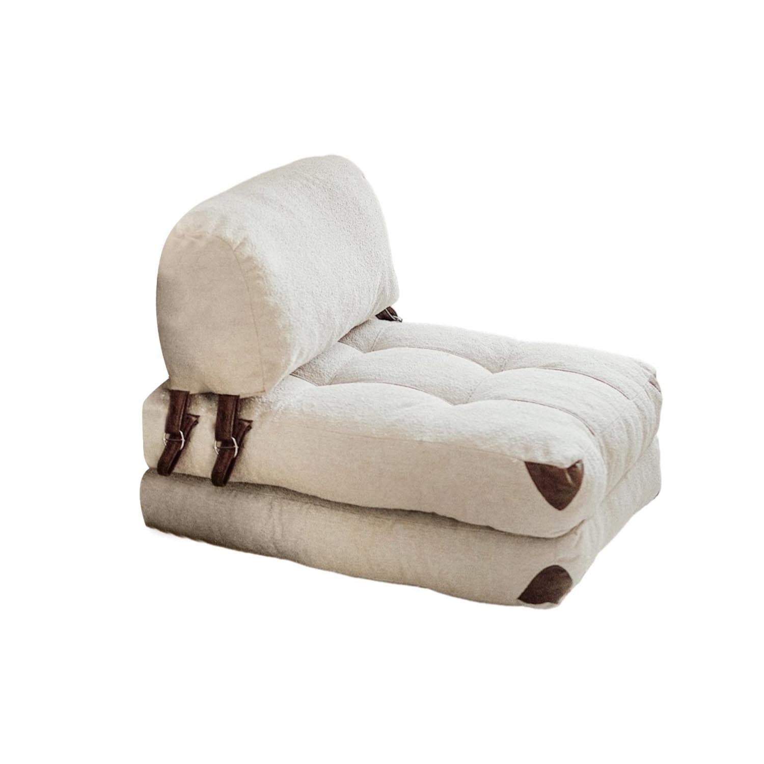 Entdecken Sie das Fold Teddy Bettsofa in Sahne von Atelier Del Sofa – ein stilvolles 1-Sitz-Schlafsofa, das Komfort und Eleganz vereint und jeden Raum verwandelt.