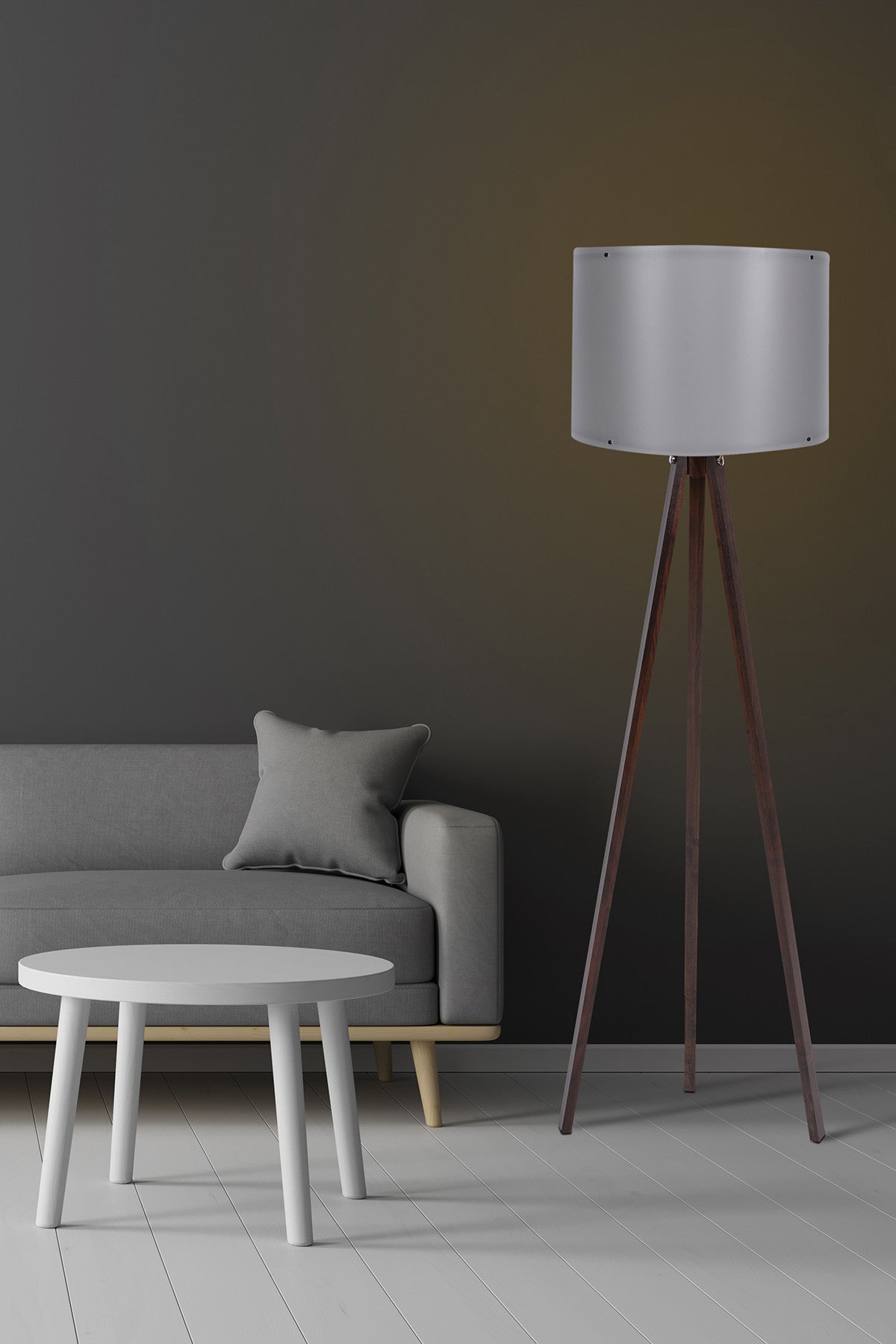 103 Stehleuchte - Grau Walnuss in Grau Walnuss präsentiert im Onlineshop von KAQTU Design AG. Stehleuchte ist von Opviq
