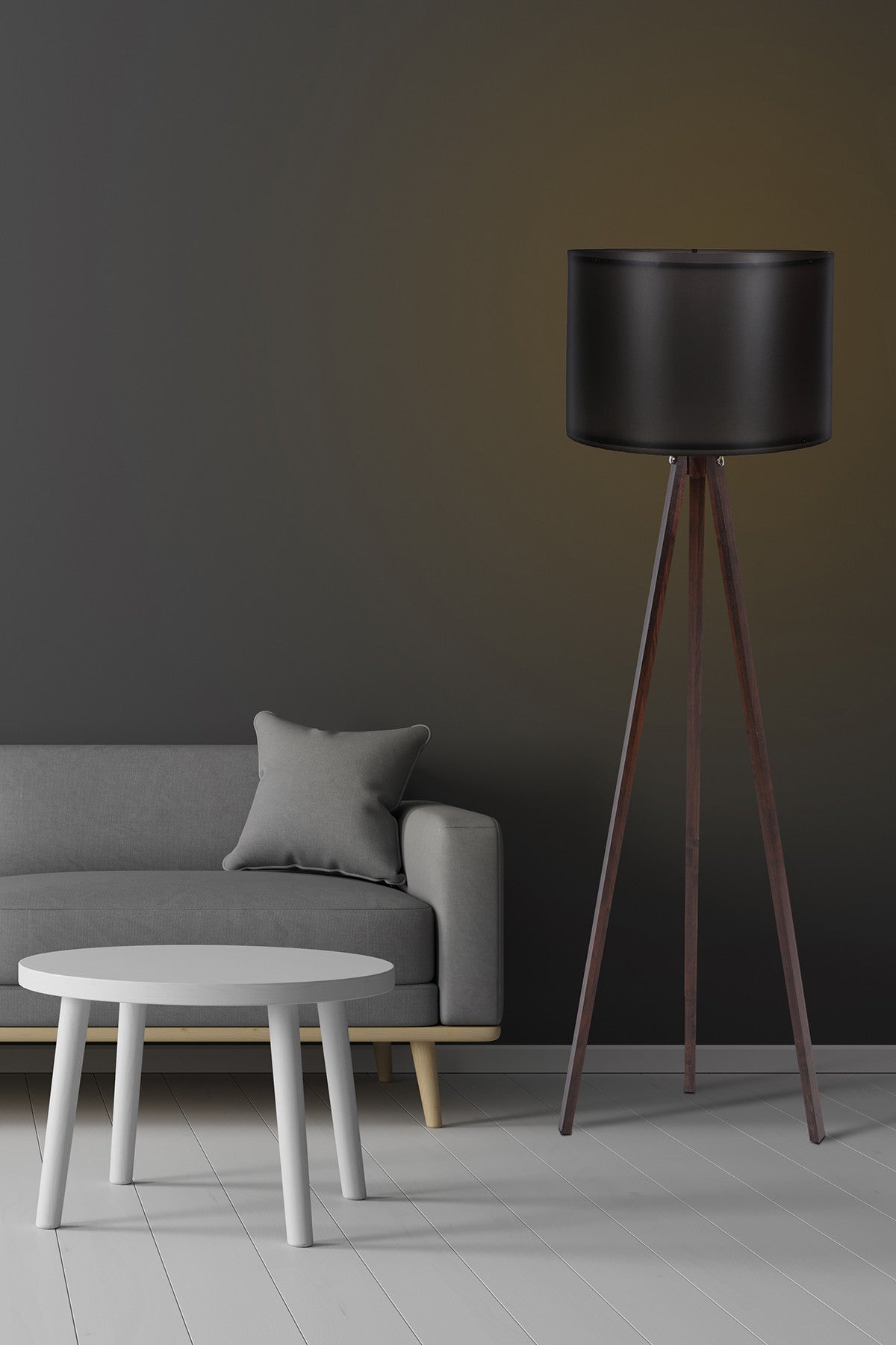 Verleihen Sie Ihrem Zuhause mit der 104 Stehleuchte in Schwarznuss von Opviq einen Hauch von Eleganz. Ideal für gemütliche Abende und stilvolle Akzente.