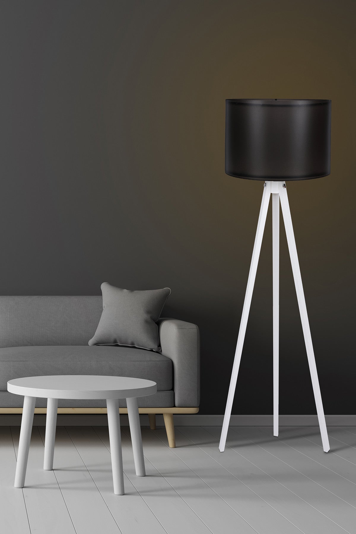 Entdecken Sie die stilvolle Schwarz-Weiß-Stehlampe 105 von Opviq. Perfekte Kombination aus modernem Design und Funktionalität für Ihr Zuhause.