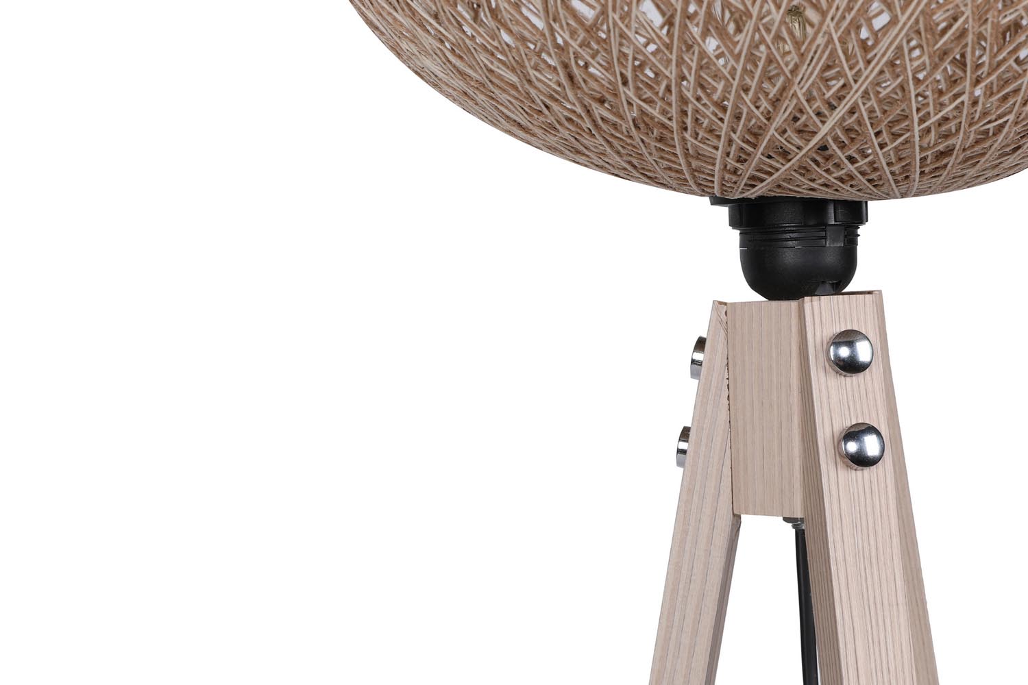 Entdecken Sie die handgefertigte Stehlampe 194 von Opviq in cremigem MDF und Jute. Perfekt für eine gemütliche Atmosphäre in jedem Raum.