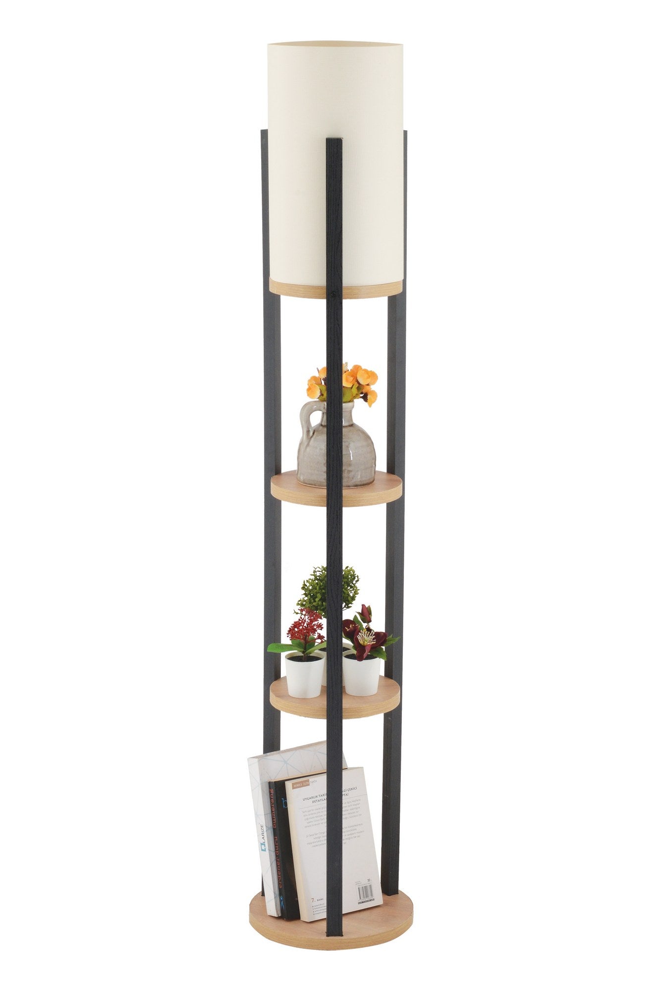 Die Circle Nora Stehleuchte in Natürlich Schwarz von Opviq kombiniert modernes Design mit Funktionalität und schafft eine stilvolle Atmosphäre in jedem Raum.