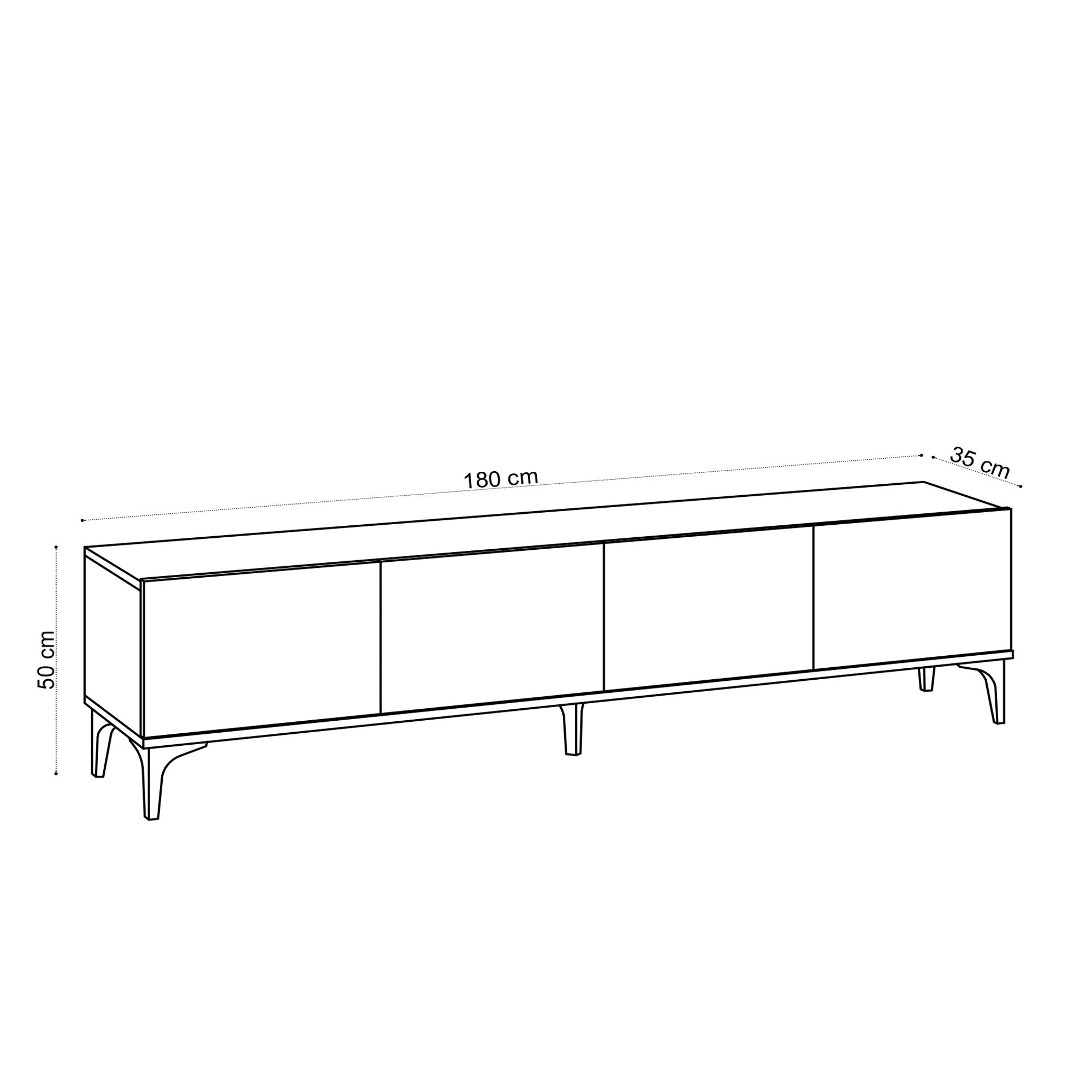 Entdecken Sie das Nora Sideboard in Saphir-Eiche von Hanah Home – stilvoll, funktional und ideal für jedes Wohnzimmerdesign!
