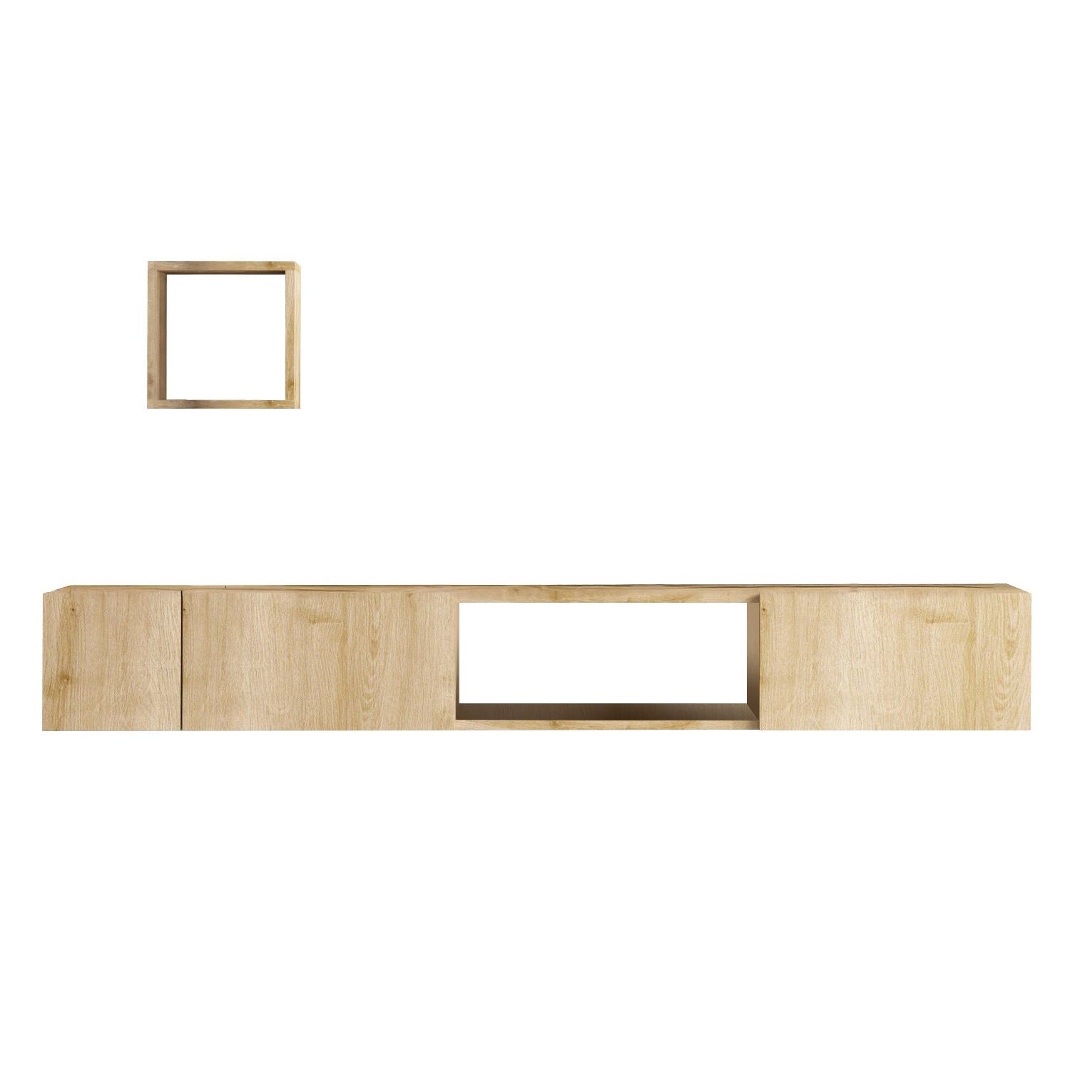 Avior in Saphir- Eiche präsentiert im Onlineshop von KAQTU Design AG. TV-Möbel ist von Hanah Home