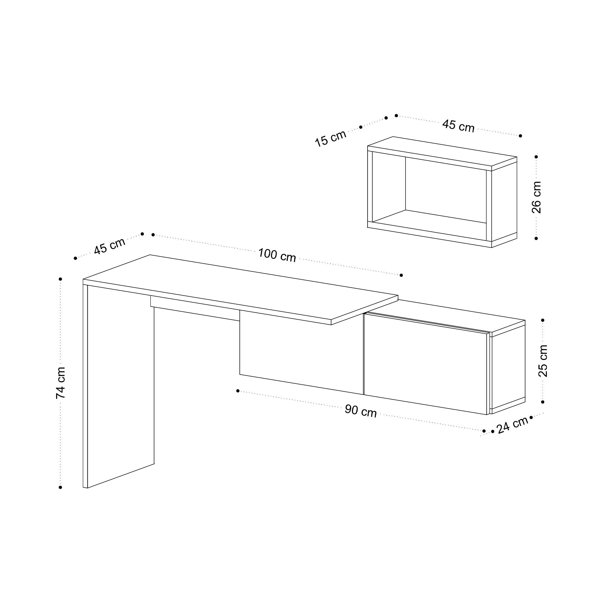 Verleihen Sie Ihrem Büro mit dem eleganten Tiff Schreibtisch von Hanah Home in Weiß-Eiche einen modernen Touch – ideal für Produktivität und Stil!