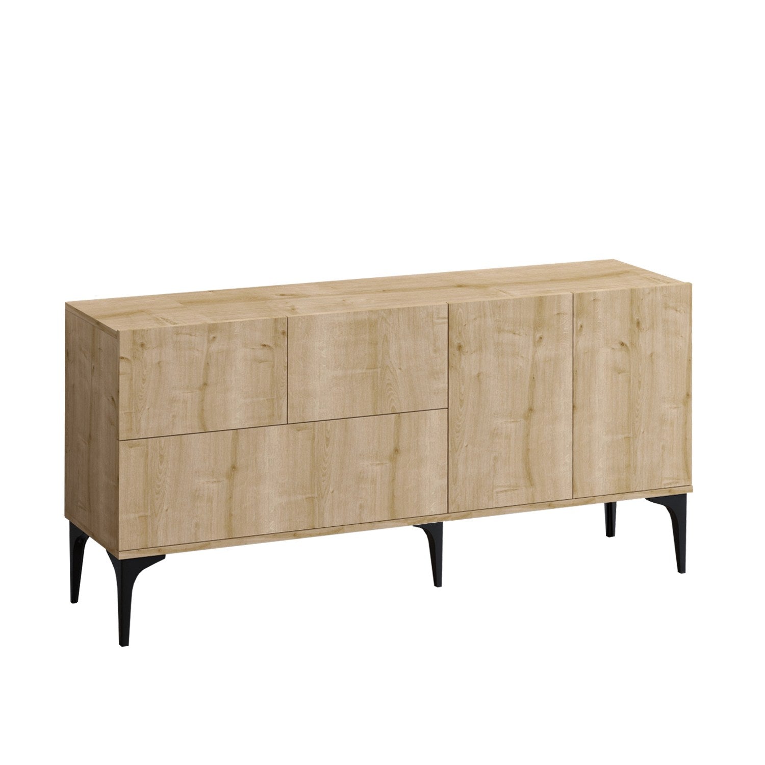 Tress - Dec0025 in Eiche Schwarz präsentiert im Onlineshop von KAQTU Design AG. High-Sideboard ist von Hanah Home