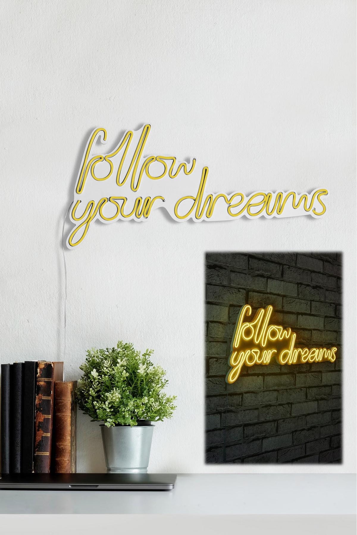 Follow Your Dreams Wandleuchte - Gelb in Gelb präsentiert im Onlineshop von KAQTU Design AG. Wandleuchte ist von Wallity