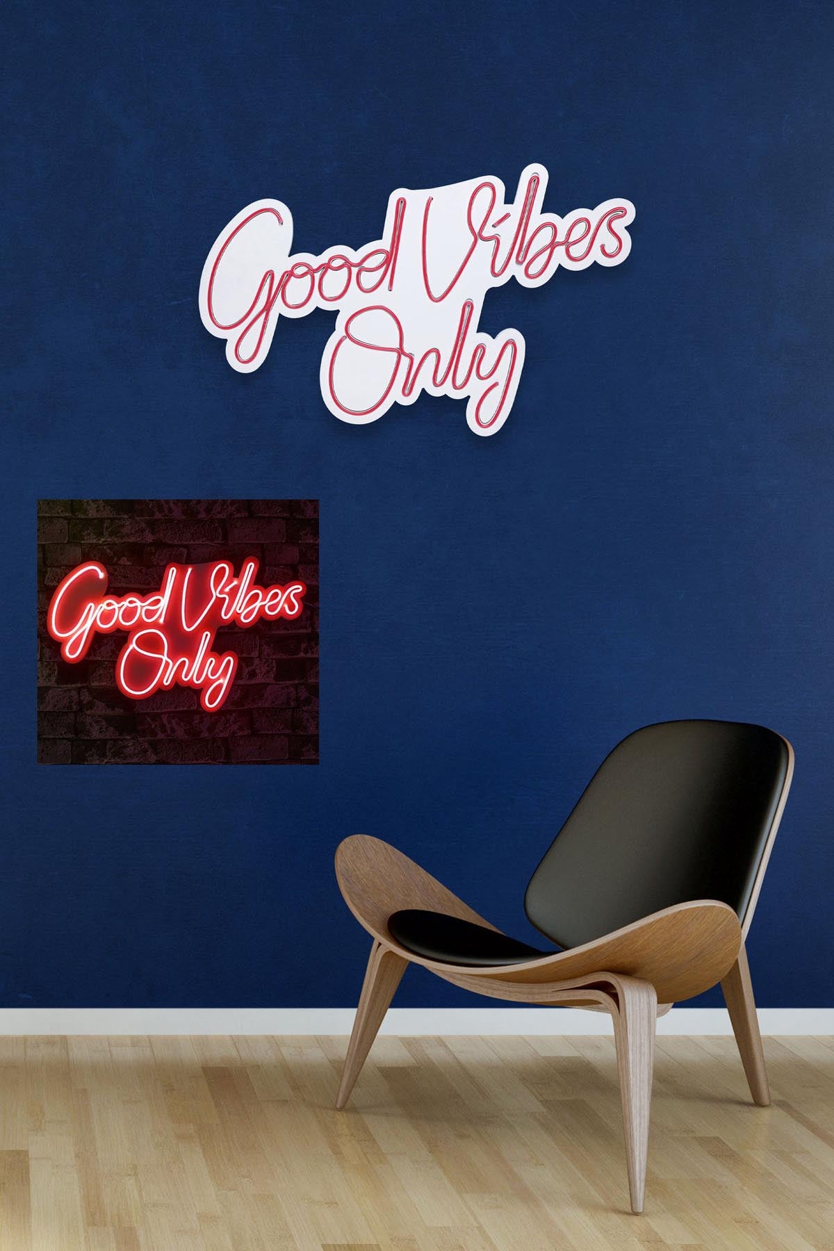 Verleihen Sie Ihrem Raum mit der Good Vibes Only 2 Wandleuchte in Rot von Wallity einen einzigartigen Neon-Look. Ideal für stimmungsvolle Akzente!