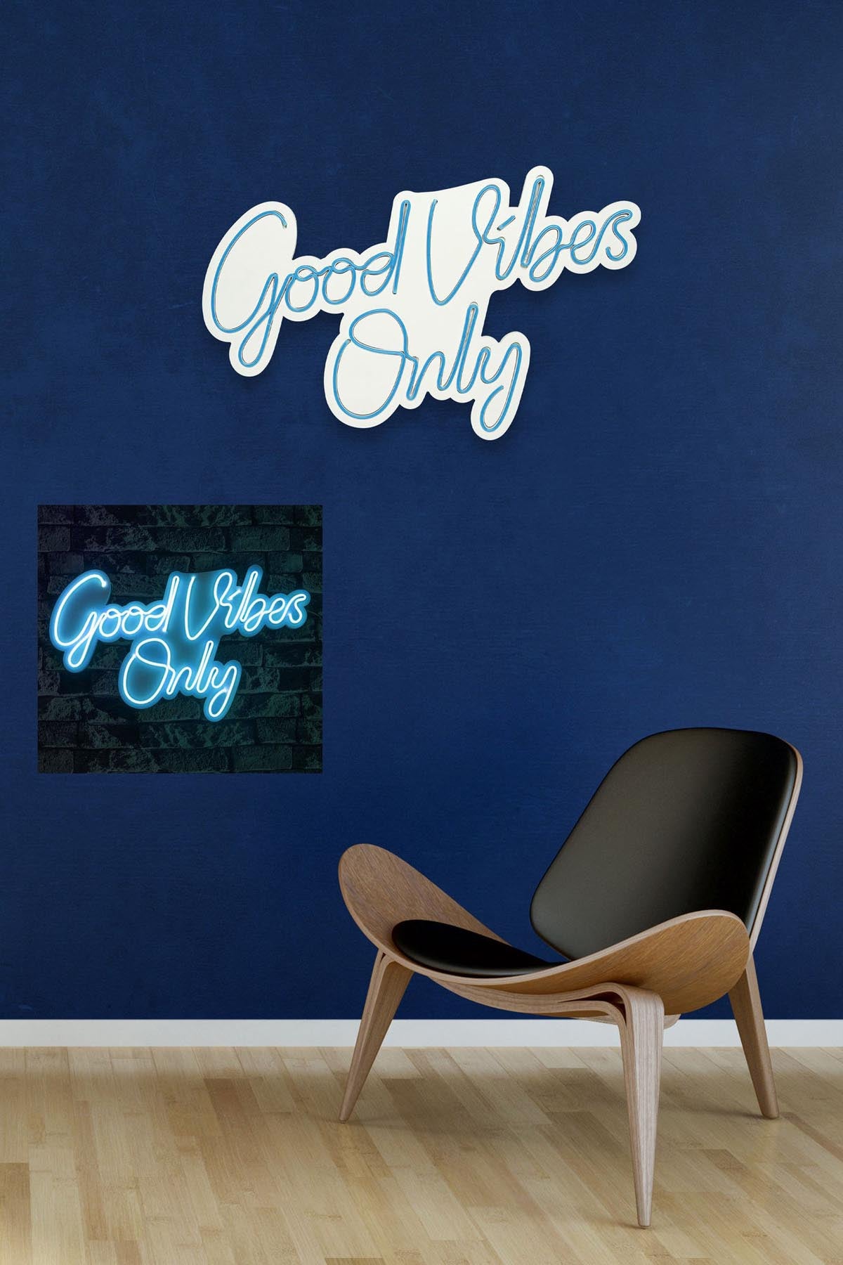Erleben Sie die Good Vibes Only 2 Wandleuchte in Blau von Wallity. Schaffen Sie eine entspannende Atmosphäre mit flexibler LED-Beleuchtung!