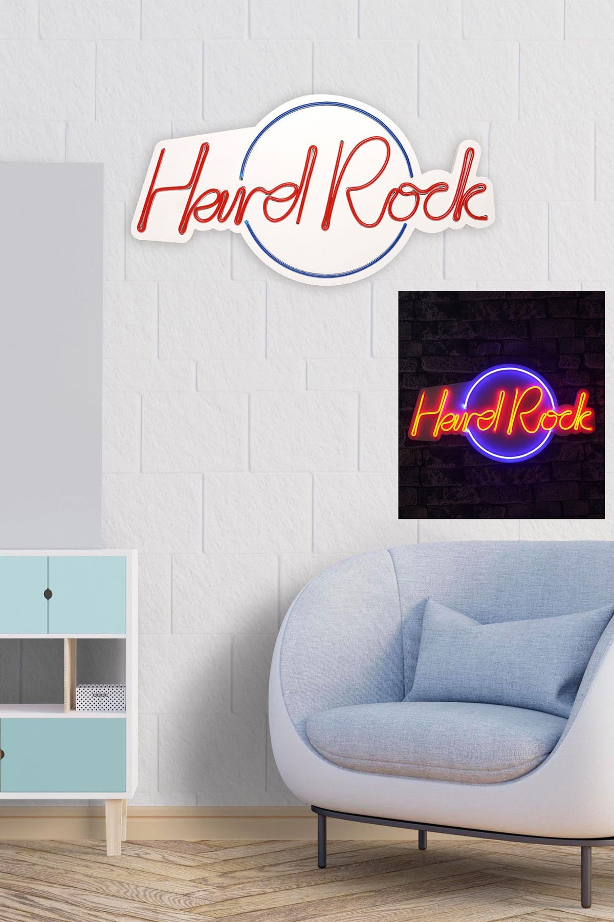 Erleben Sie die Hard Rock Wandleuchte in Blau und Rot von Wallity – eine kreative LED-Beleuchtung, die Atmosphäre und Stil in Ihr Zuhause bringt.