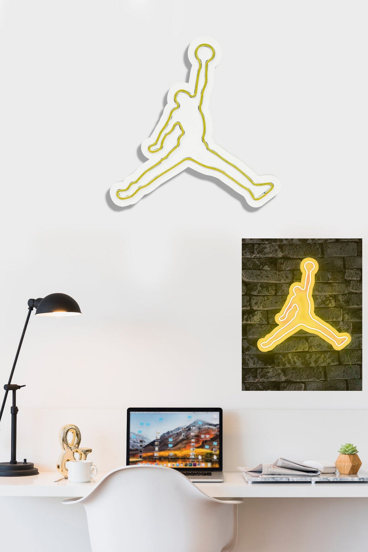 Basketball Wandleuchte - Gelb in Gelb präsentiert im Onlineshop von KAQTU Design AG. Wandleuchte ist von Wallity
