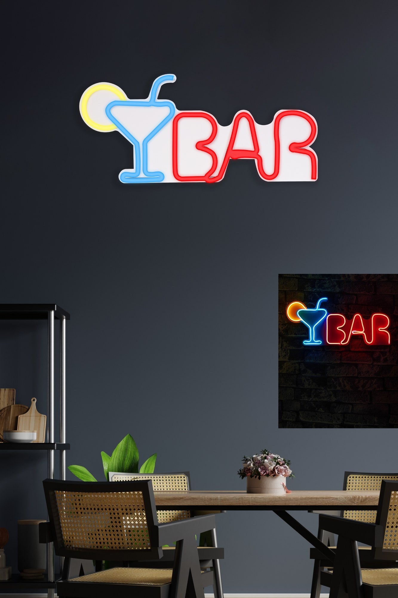 Verleihen Sie Ihrem Raum mit der mehrfarbigen Bar Wandleuchte von Wallity einen magischen Touch! Diese flexible LED-Beleuchtung sorgt für ein einzigartiges Ambiente.