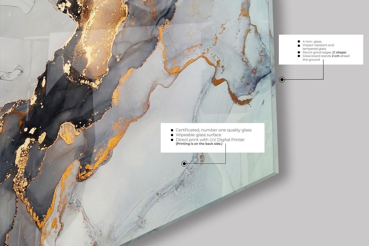 Entdecken Sie das CAM1471082564 von Wallity – ein mehrfarbiges Kunstwerk aus gehärtetem Glas, das jedem Raum Eleganz und Stil verleiht.