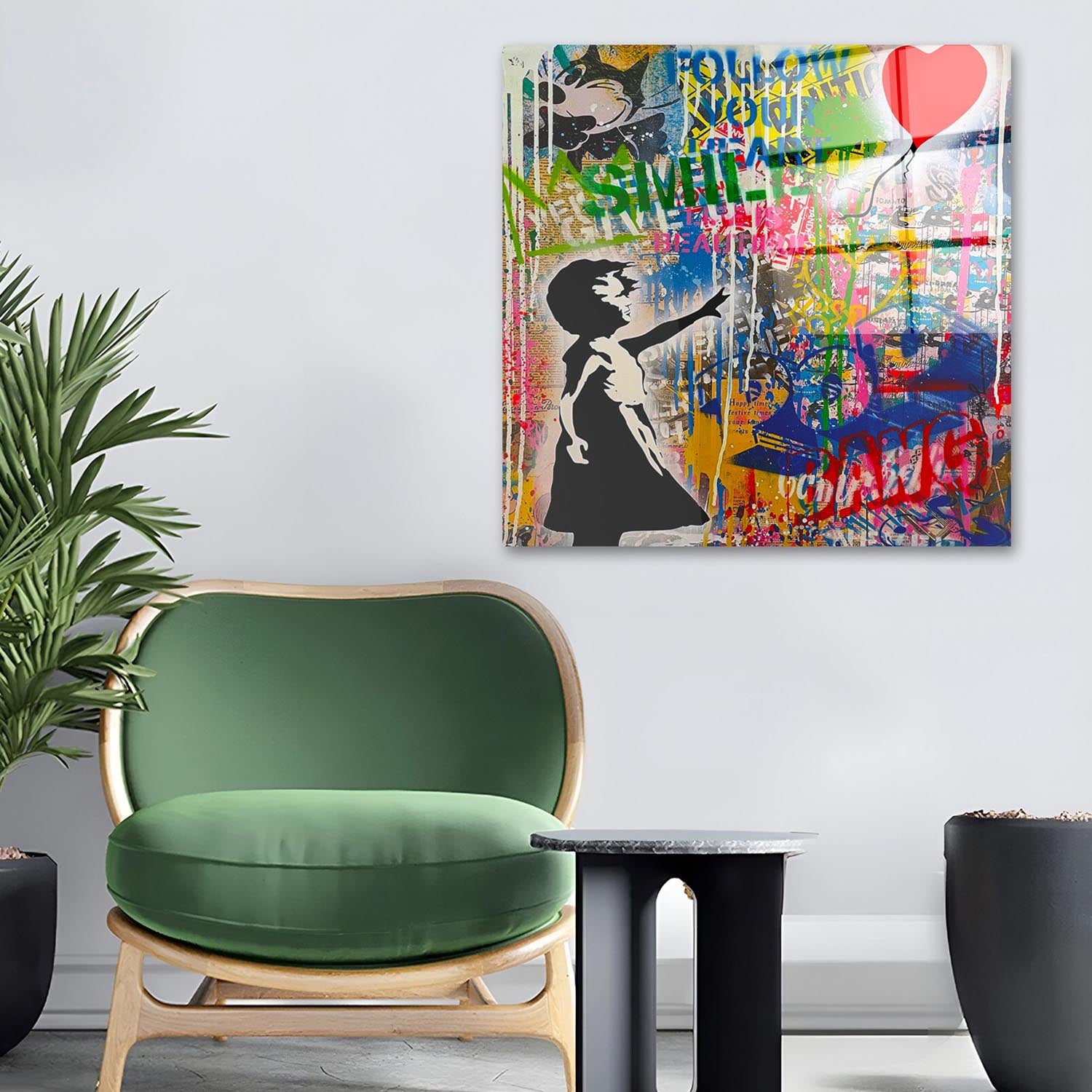 Verleihen Sie Ihrem Zuhause mit dem CAM4124_5050 von Wallity einen Hauch von Eleganz – ein mehrfarbiges, langlebiges Kunstwerk aus gehärtetem Glas.