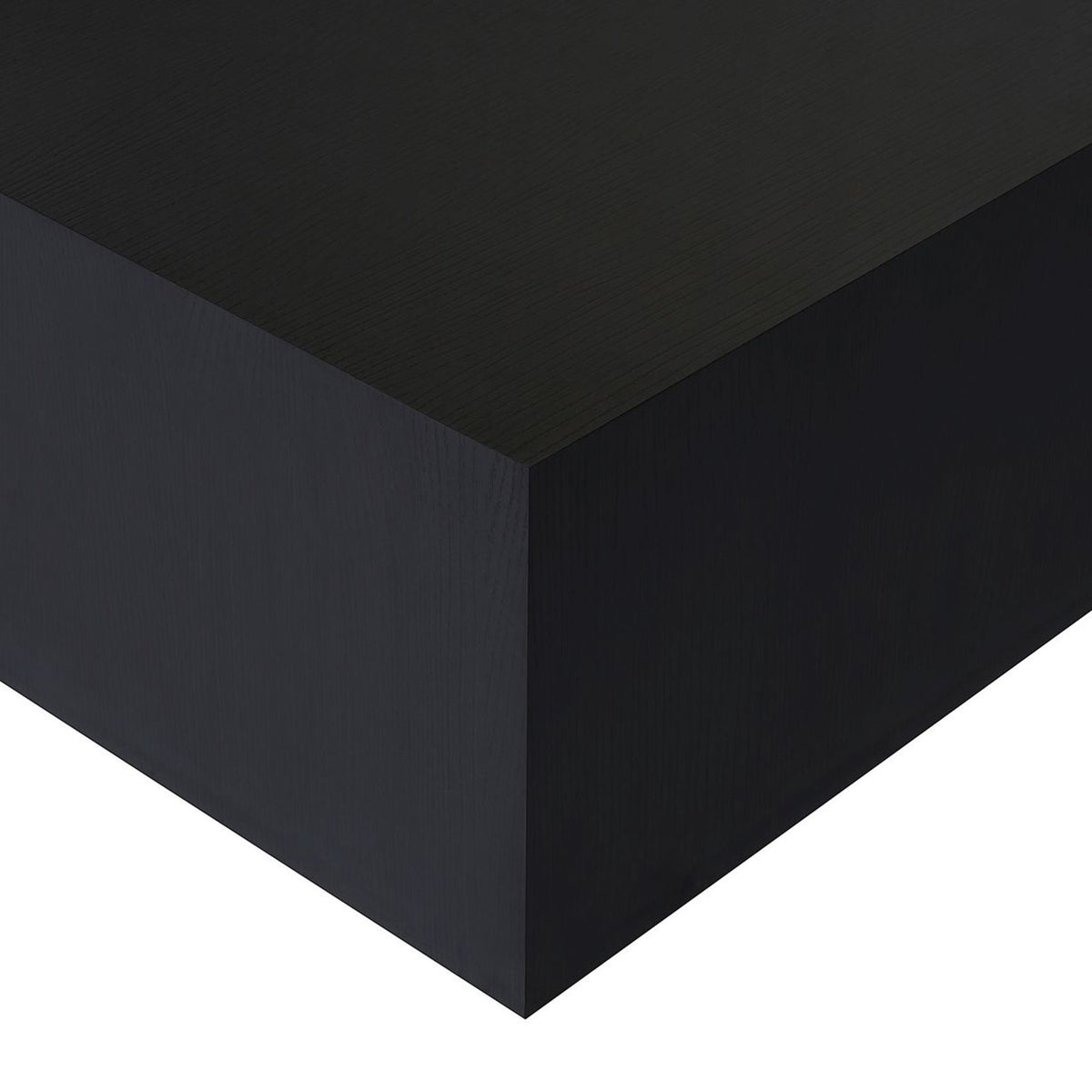 Quadratischer Couchtisch Prizma in Holz Schwarz aus 100% MDF, 18 mm dick, Masse 90x90x35 cm, skandinavisches Design von Nordure.