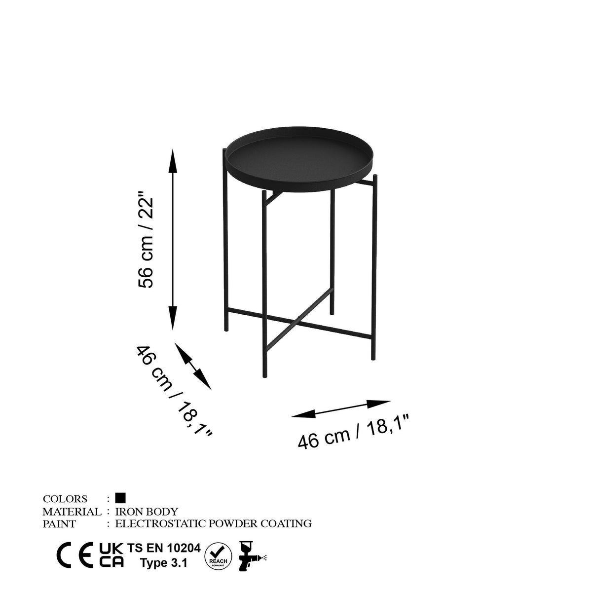 Shb Sofatisch - Schwarz in Schwarz präsentiert im Onlineshop von KAQTU Design AG. Beistelltisch ist von Hanah Home