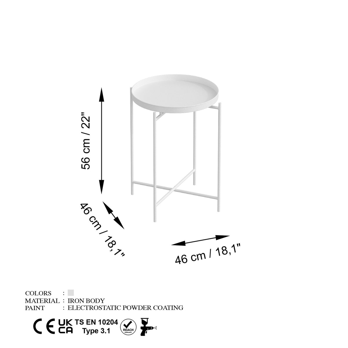 Shb Sofatisch - Weiss in Weiss präsentiert im Onlineshop von KAQTU Design AG. Beistelltisch ist von Hanah Home
