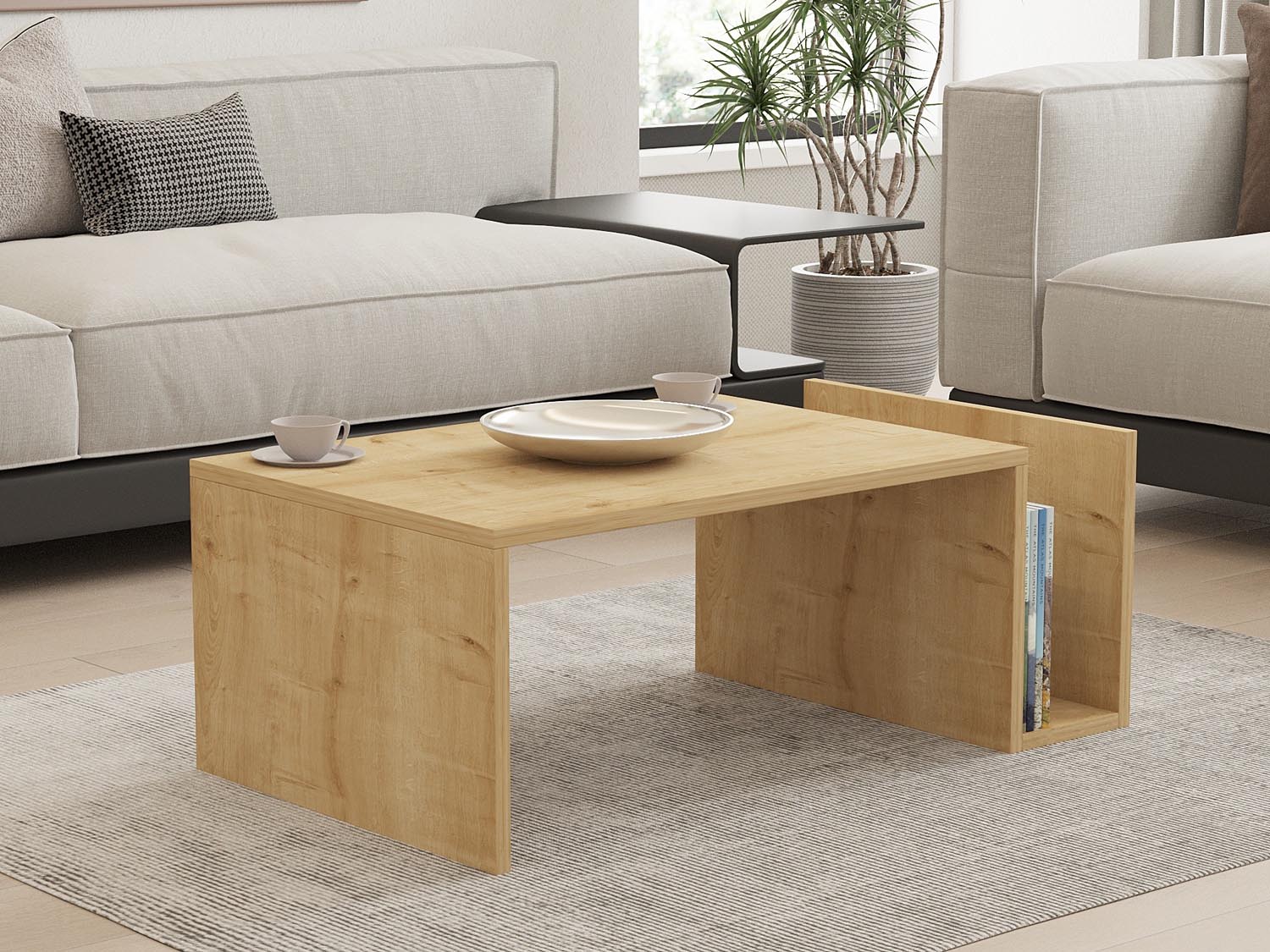 Entdecken Sie den Memo Sofatisch in Saphir-Eiche von Hanah Home – stilvoll, robust und praktisch für Ihr modernes Zuhause.