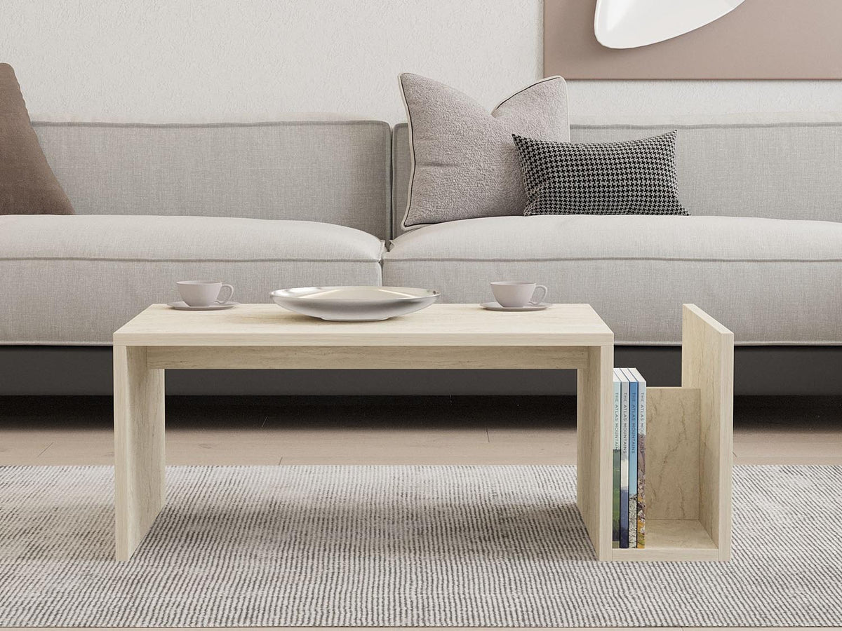 Memo Sofatisch - Travertin in Travertin präsentiert im Onlineshop von KAQTU Design AG. Couchtisch ist von Hanah Home