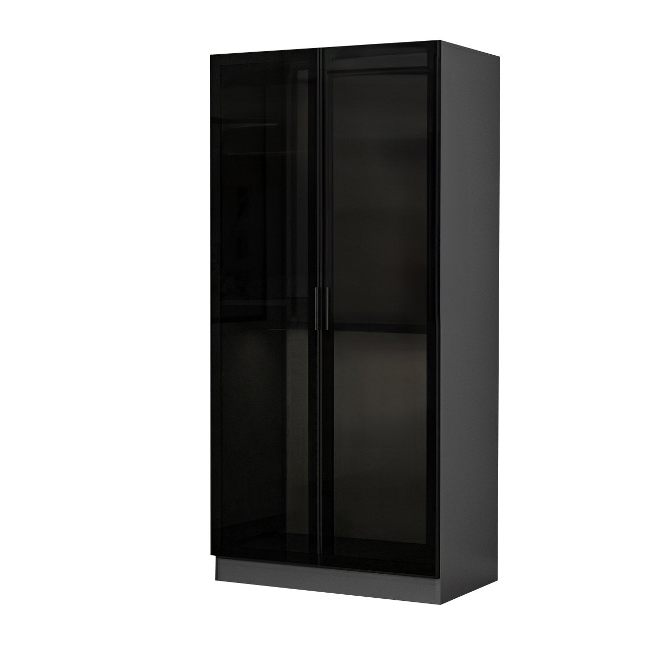 Gestalten Sie Ihr Schlafzimmer neu mit der eleganten Kale Glass Anthracite Garderobe von Hanah Home – ideal für Ordnung und Stil!