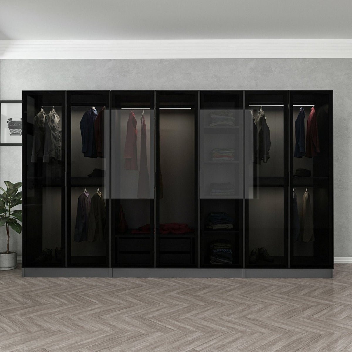 Kale Schrank - Anthrazit Schwarz in Anthrazit Schwarz präsentiert im Onlineshop von KAQTU Design AG. Drehtürenschrank ist von Hanah Home