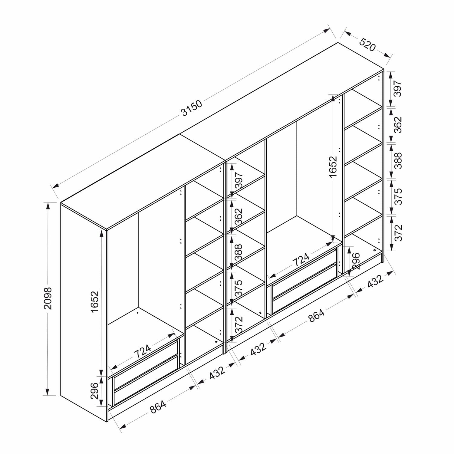 Verleihen Sie Ihrem Raum mit der Kale Garderobe von Hanah Home in Anthrazit Schwarz einen modernen Touch – funktional und elegant zugleich!