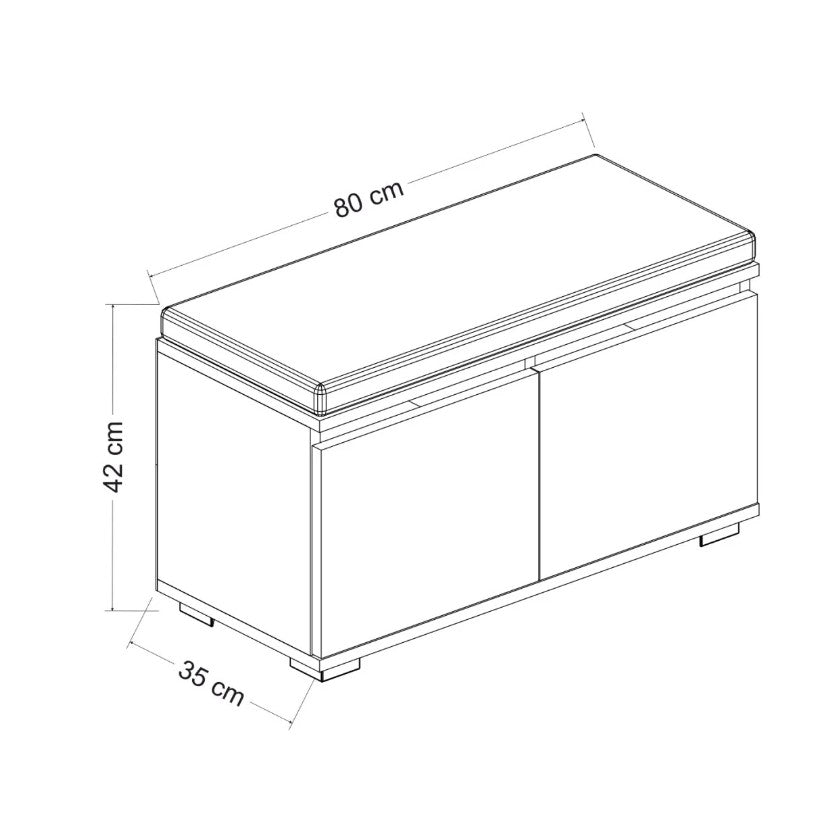 Drago Schuhschrank - Weiss in Weiss präsentiert im Onlineshop von KAQTU Design AG. Schuhbank ist von Hanah Home