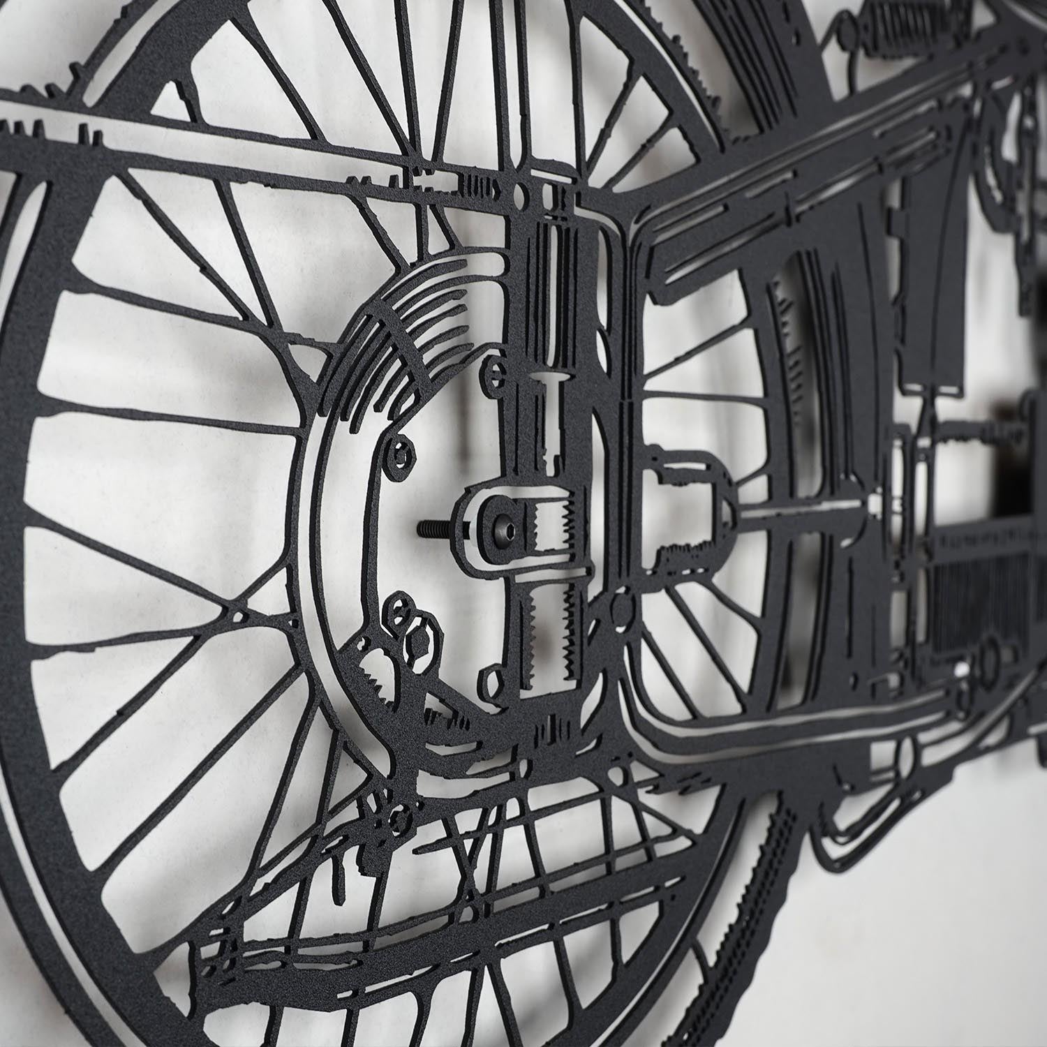 Entdecken Sie die Cafe Racer Wanddeko von Wallity in elegantem Schwarz. Robustes Stahl-Metall und modernes Design verwandeln jeden Raum!