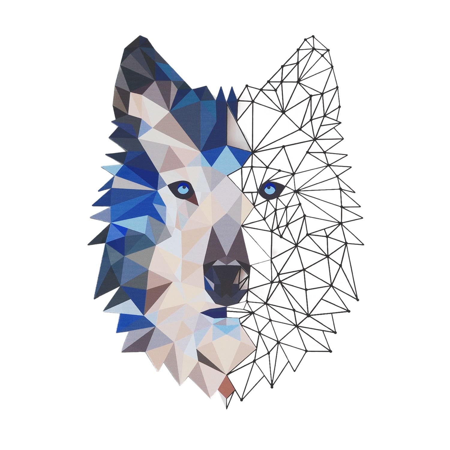 Verleihen Sie Ihrem Raum mit der mehrfarbigen Metal Wolf Wall Art von Wallity einen kreativen Akzent. Ein stilvolles und langlebiges Wandkunstwerk!