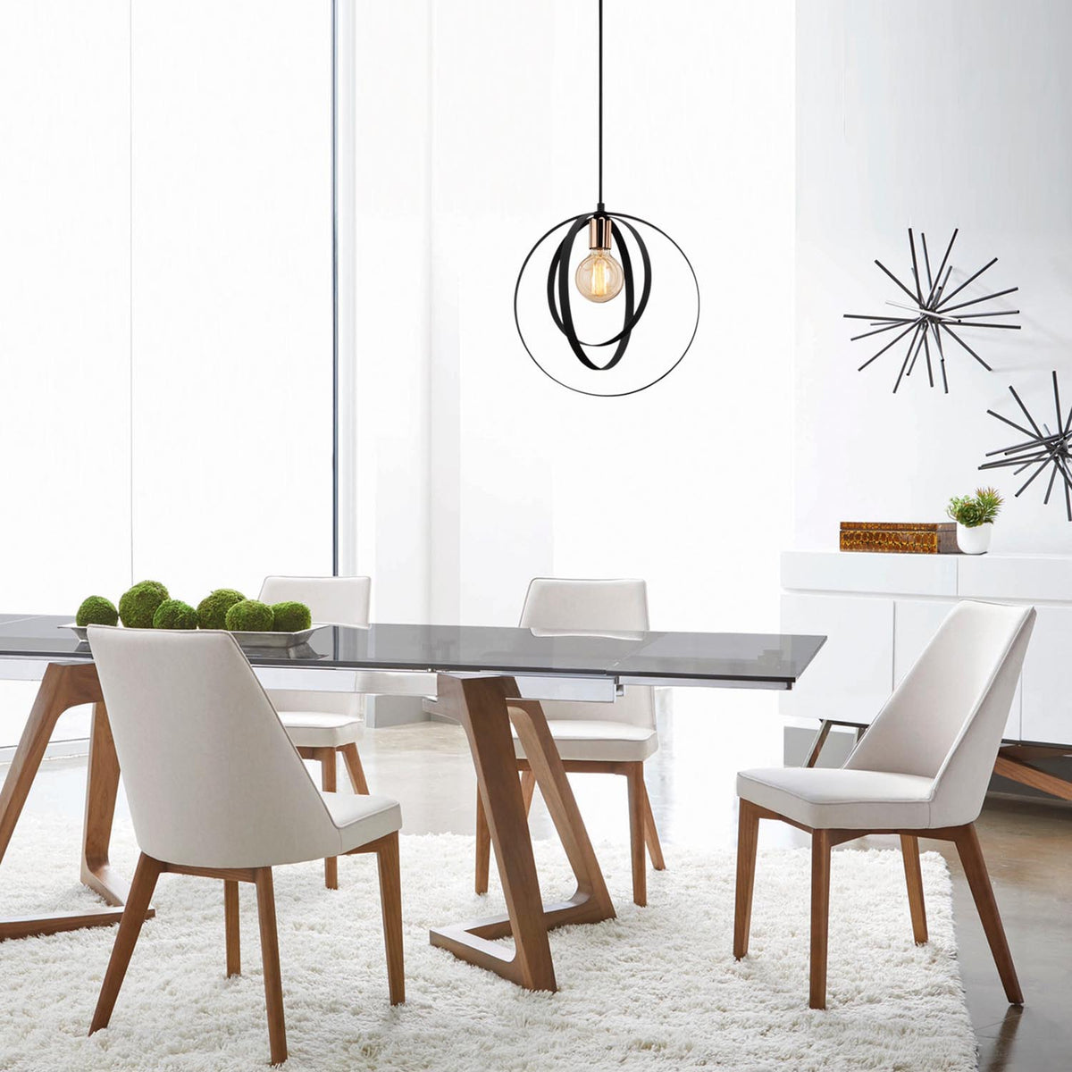 Vaveyla Pendellampe - Schwarz in Schwarz präsentiert im Onlineshop von KAQTU Design AG. Pendelleuchte ist von Opviq