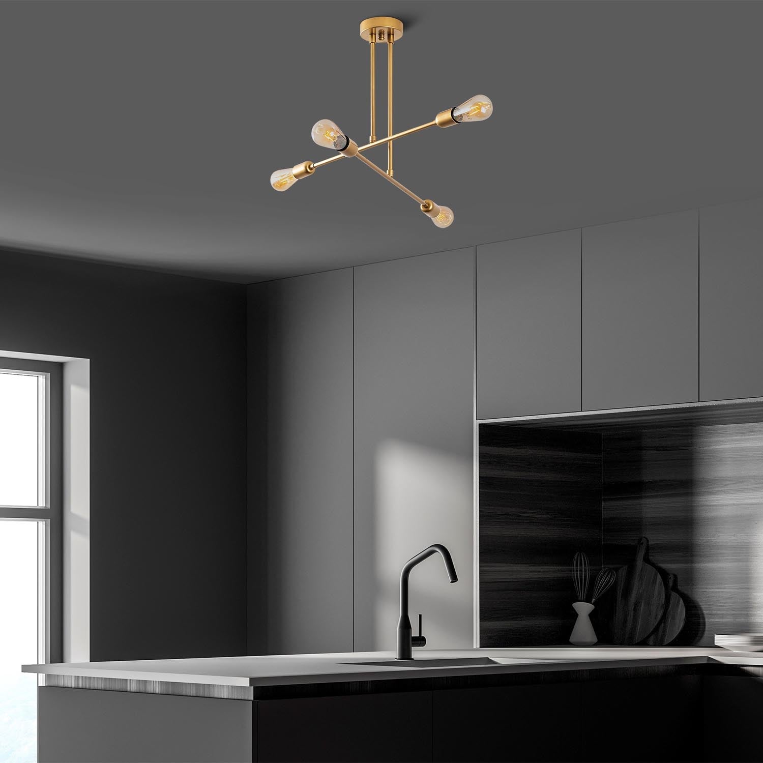 Entdecken Sie die Camel 7 Pendelleuchte in Gold von Opviq – ein luxuriöser Kronleuchter, der jedem Raum Glamour und Eleganz verleiht.