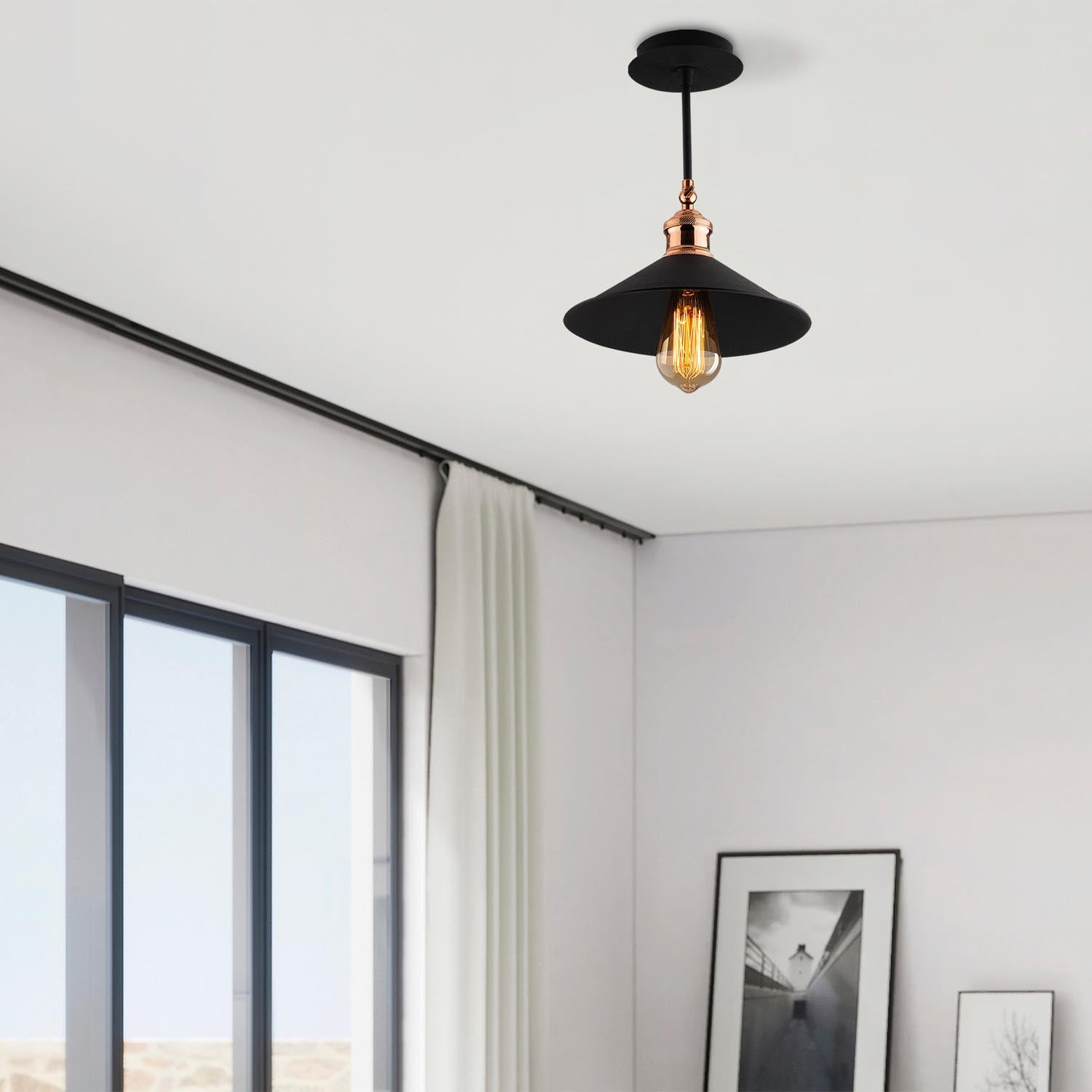 Berceste Pendellampe - Schwarz in Schwarz präsentiert im Onlineshop von KAQTU Design AG. Pendelleuchte ist von Opviq