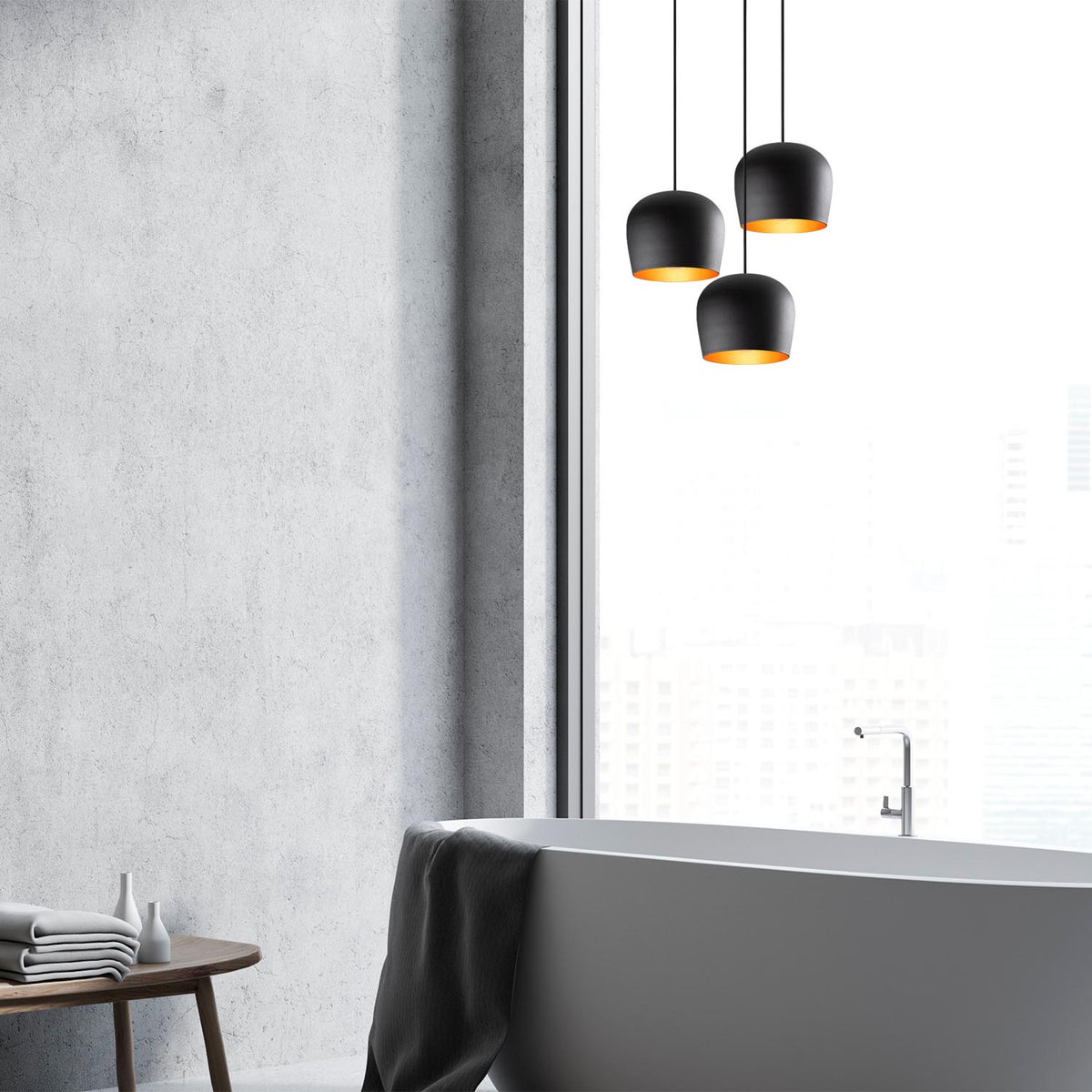 Berceste Pendellampe - Schwarz in Schwarz präsentiert im Onlineshop von KAQTU Design AG. Pendelleuchte ist von Opviq