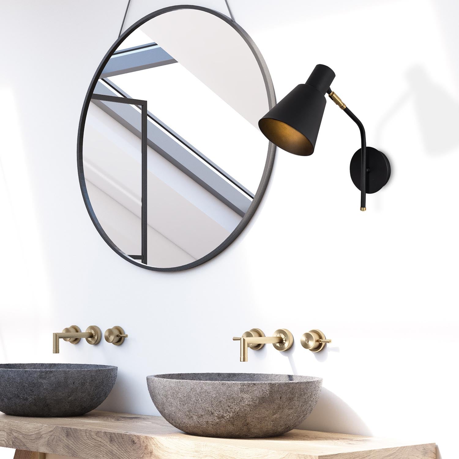 Verleihen Sie Ihrem Raum mit der Sivani Wandleuchte in Schwarz Gold von Opviq einen Hauch von Luxus und modernem Design. Ideal für jedes Zuhause!