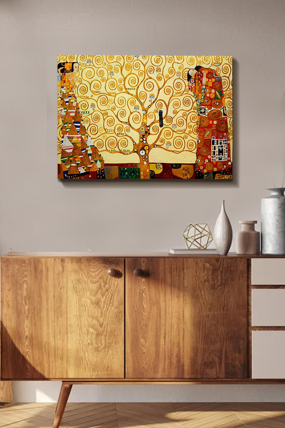 Verleihen Sie Ihrem Zuhause mit dem Kanvas Tablo (50 x 70) von Wallity, inspiriert von Gustav Klimt, einen Hauch von Kunst und Eleganz!