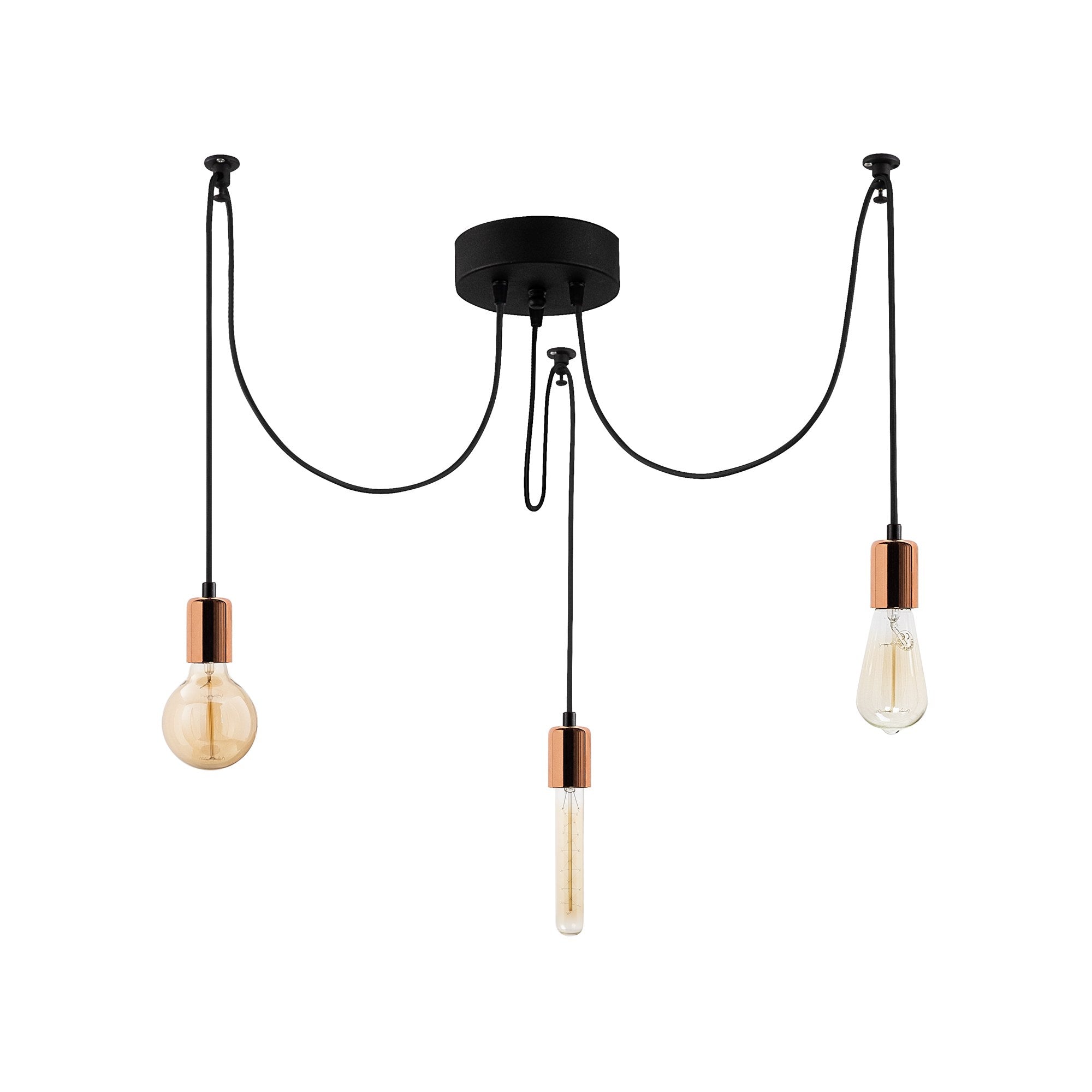 Erleben Sie die Kabluni Pendelleuchte von Opviq: Ein stilvoller Kupfer-Kronleuchter, der mit seinem einzigartigen Design und anpassbarer Höhe jeden Raum in ein elegantes Licht taucht.