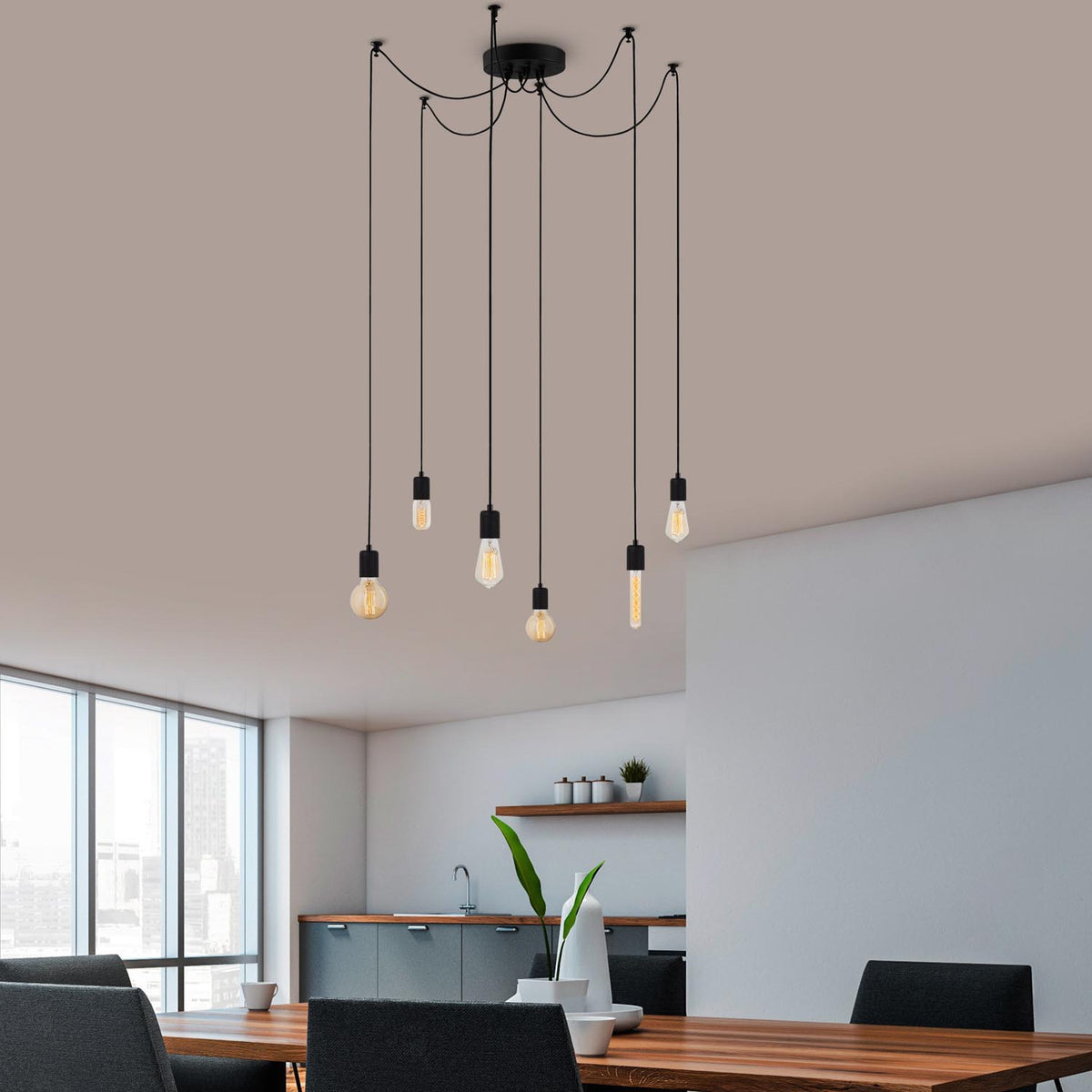 Kabluni Pendellampe - Schwarz in Schwarz präsentiert im Onlineshop von KAQTU Design AG. Pendelleuchte ist von Opviq
