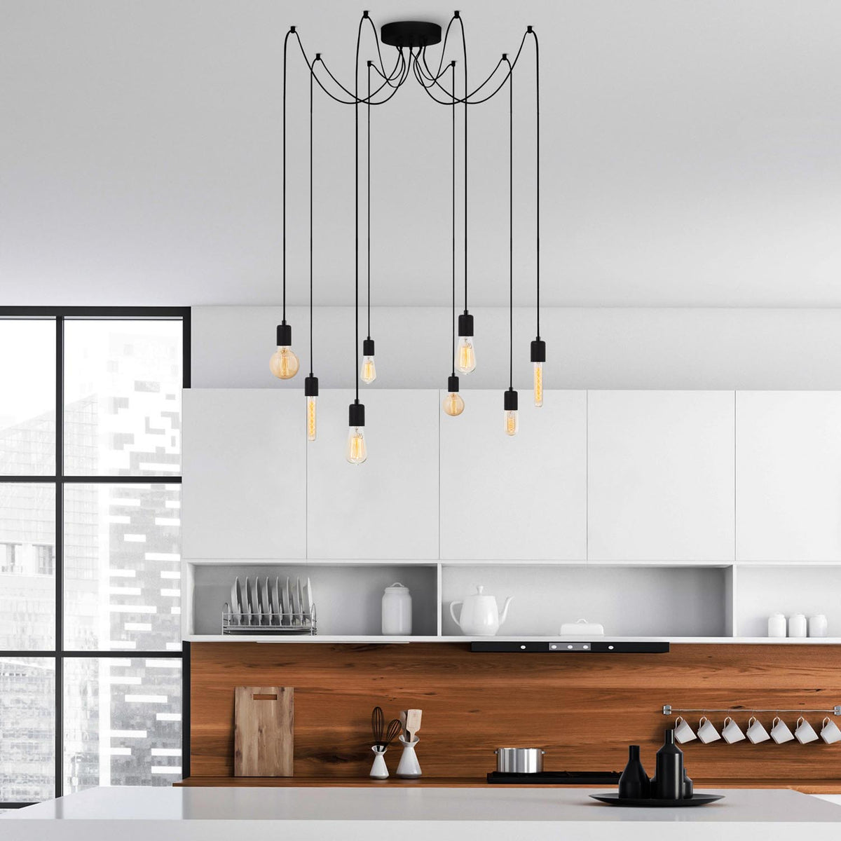Kabluni Pendellampe - Schwarz in Schwarz präsentiert im Onlineshop von KAQTU Design AG. Pendelleuchte ist von Opviq