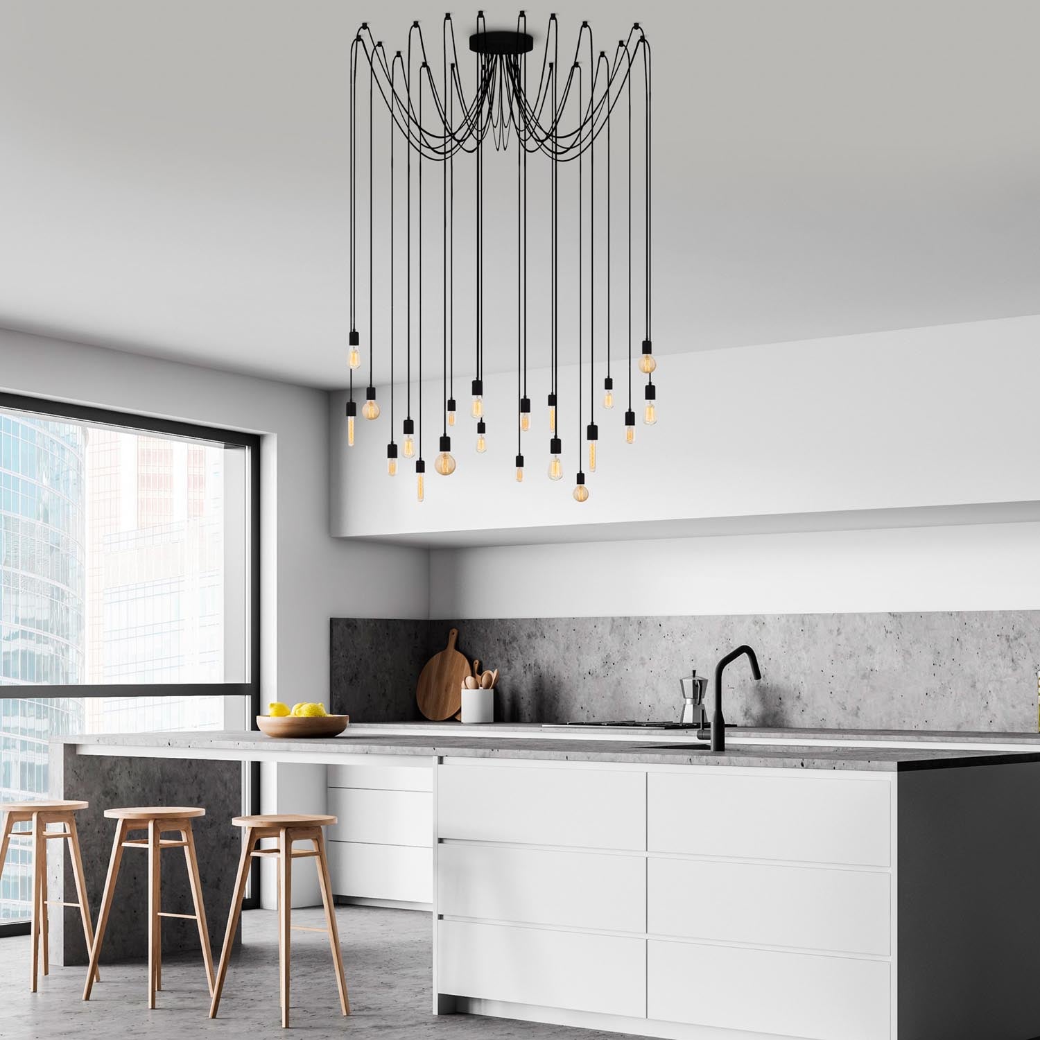 Entdecken Sie die Kabluni Pendelleuchte in elegantem Schwarz von Opviq. Perfekt für stilvolle Akzente in jedem Raum!