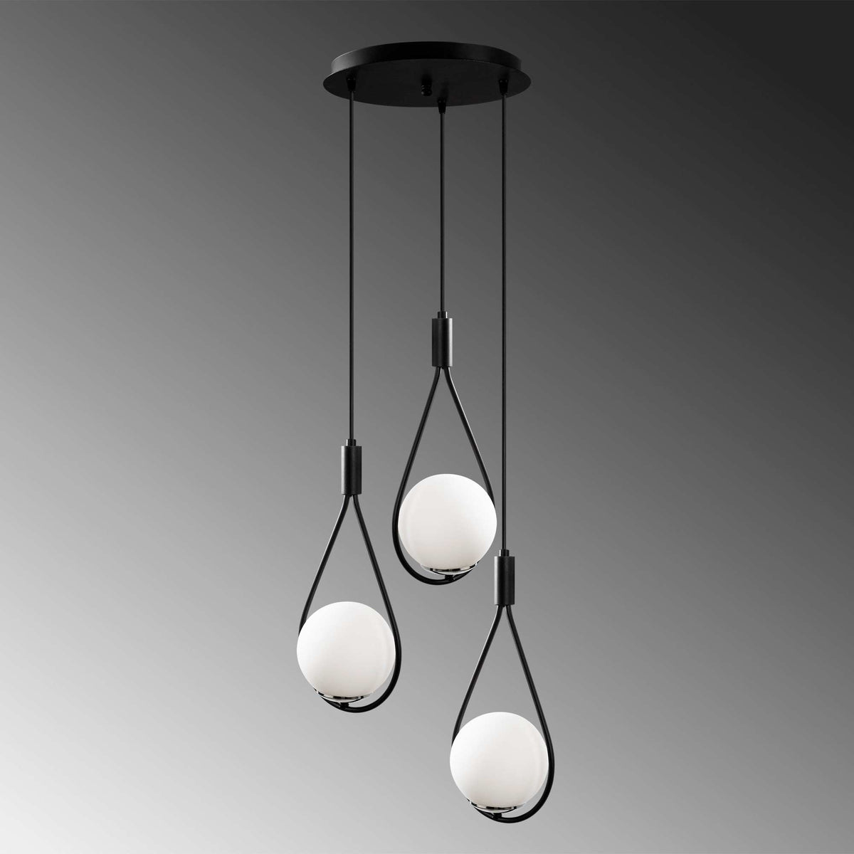 Mudoni Pendellampe - Schwarz in Schwarz präsentiert im Onlineshop von KAQTU Design AG. Pendelleuchte ist von Opviq