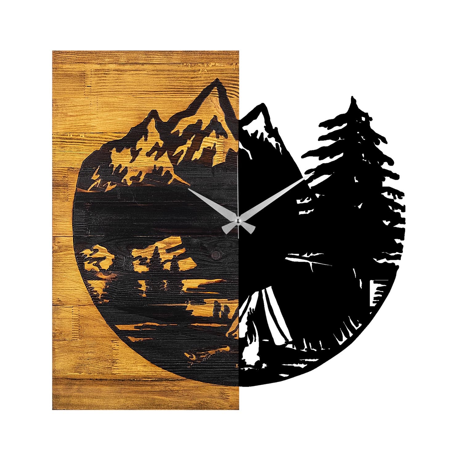 Entdecken Sie die Wooden Clock 19 von Wallity – eine stilvolle Wanduhr aus 100% Holz, die jedem Raum mit ihrem einzigartigen Design und natürlicher Schönheit einen Hauch von Eleganz verleiht.