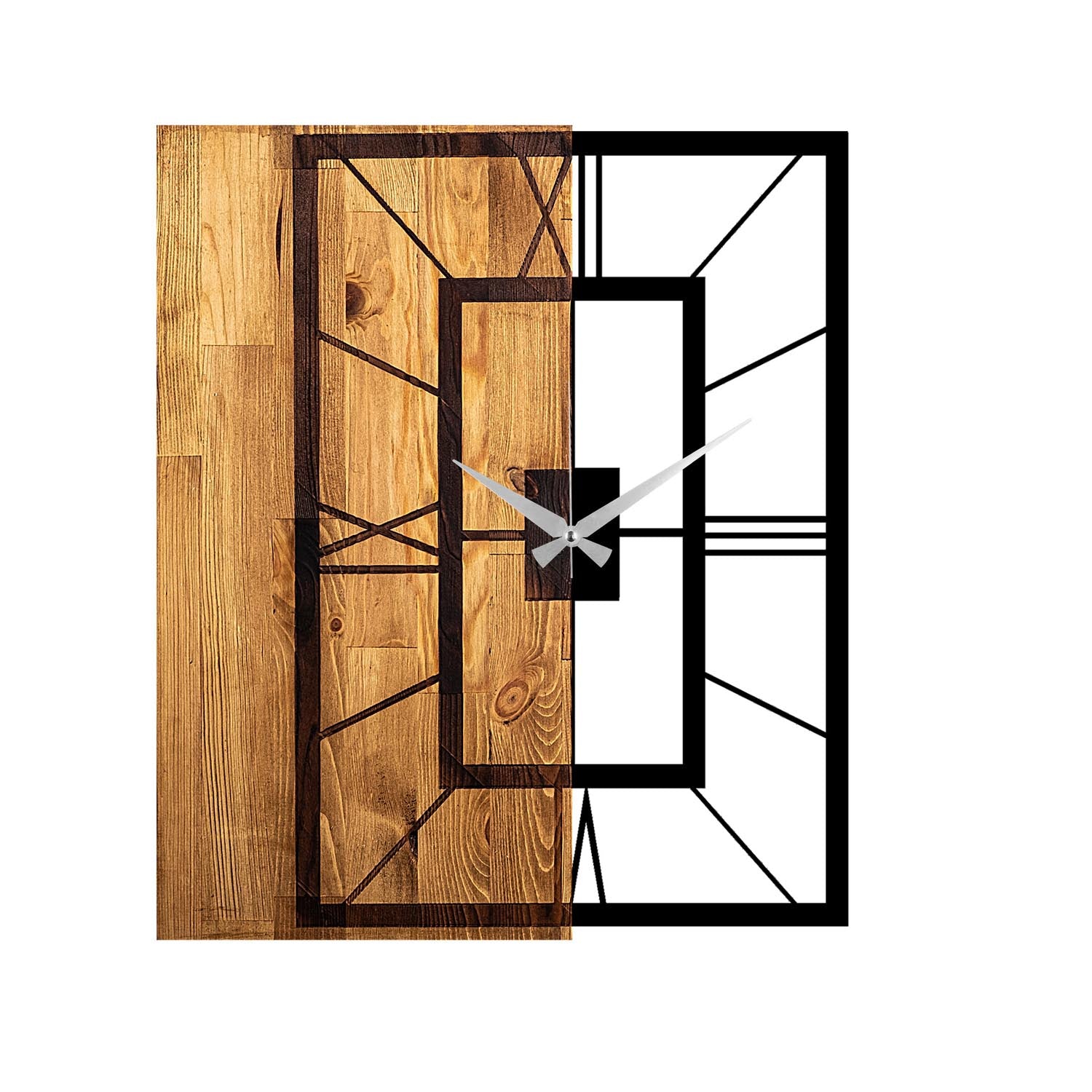 Verleihen Sie Ihrem Zuhause mit der Wooden Clock 37 in Lichtwalnuss Schwarz von Wallity einen Hauch von zeitloser Eleganz und natürlichem Charme.