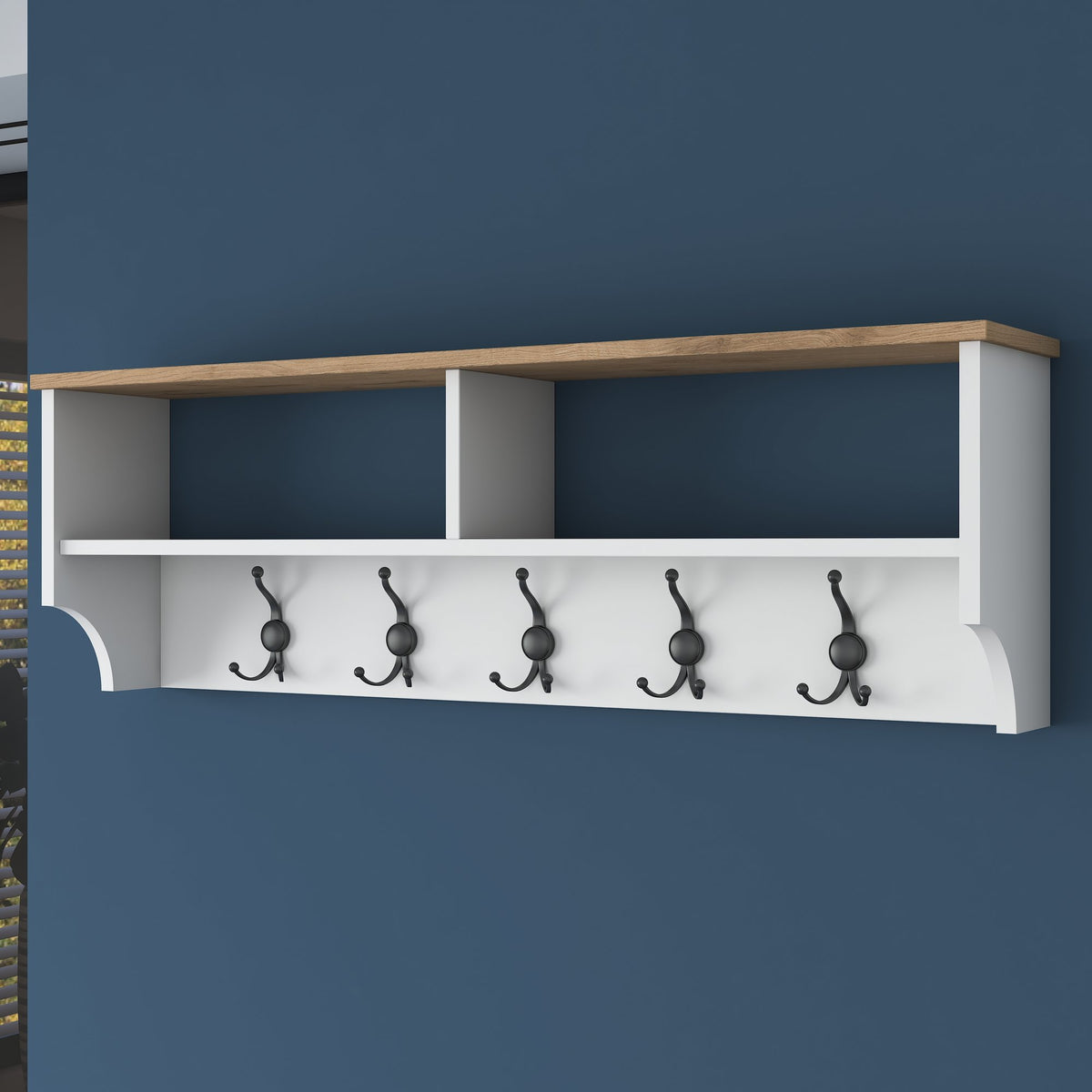 P2 Garderobe - Weisser Walnuss in Weisser Walnuss präsentiert im Onlineshop von KAQTU Design AG. Kleiderhaken ist von Hanah Home