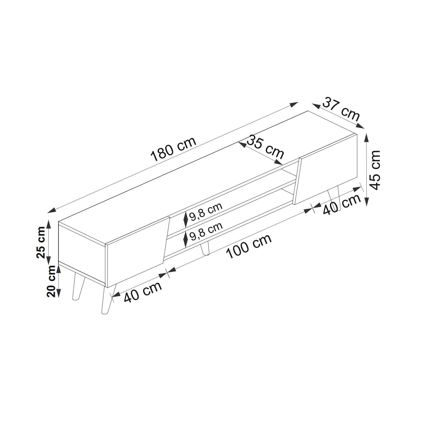 Entdecken Sie das Clark Sideboard von Hanah Home in edlem Walnuss und Beige. Perfekt für eleganten Stil und funktionalen Stauraum im Wohnzimmer.