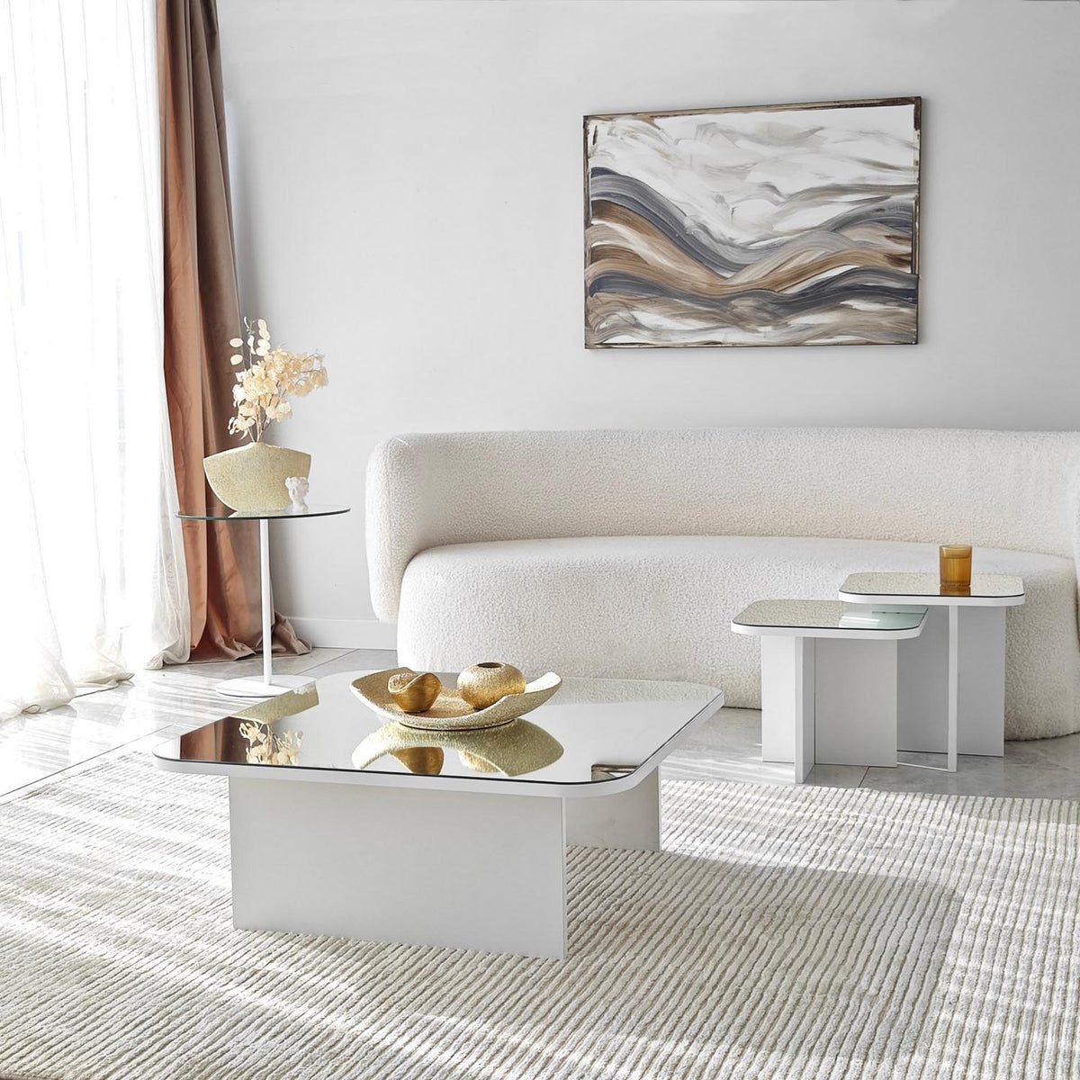 Jazz Sofatisch - Weiss in Weiss präsentiert im Onlineshop von KAQTU Design AG. Couchtisch ist von Hanah Home