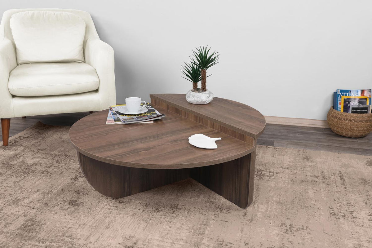 Podium Sofatisch - Walnuss in Walnuss präsentiert im Onlineshop von KAQTU Design AG. Couchtisch ist von Hanah Home
