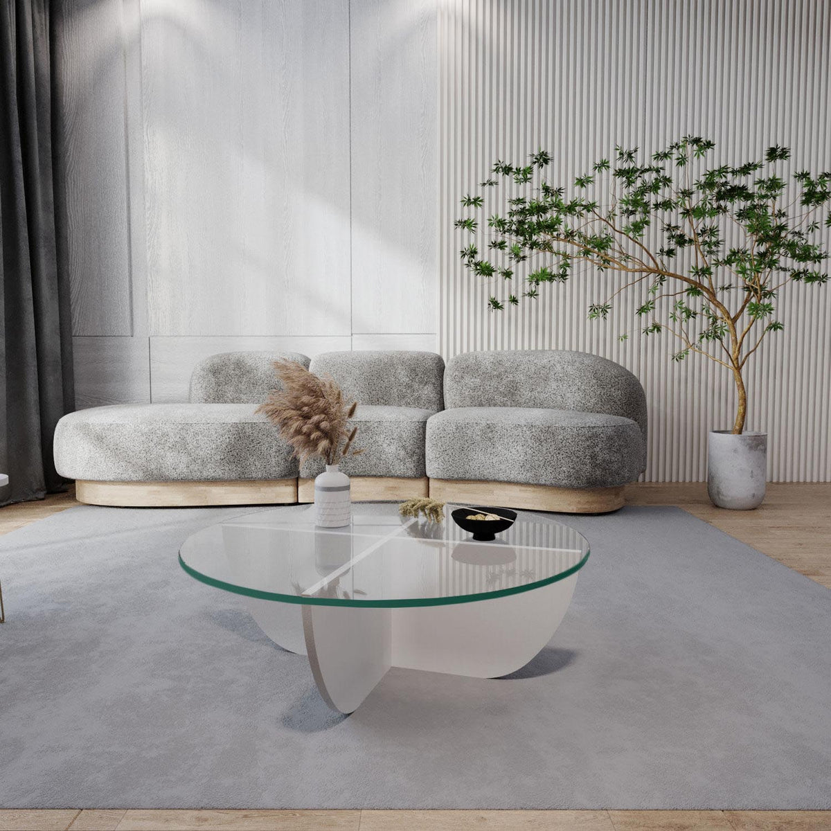 Lily Sofatisch - Weiss in Weiss präsentiert im Onlineshop von KAQTU Design AG. Couchtisch ist von Hanah Home