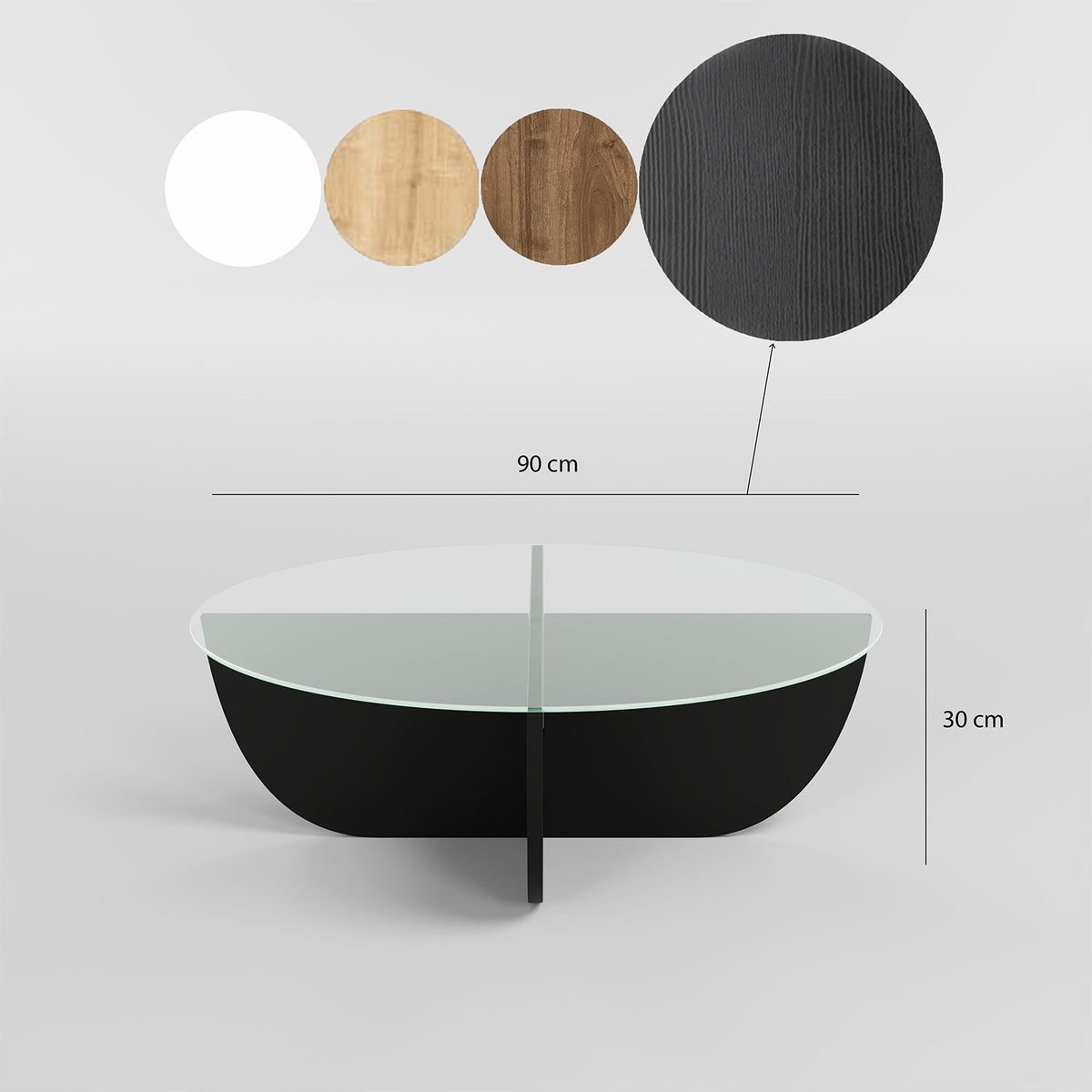 Lily Sofatisch - Schwarz in Schwarz präsentiert im Onlineshop von KAQTU Design AG. Couchtisch ist von Hanah Home